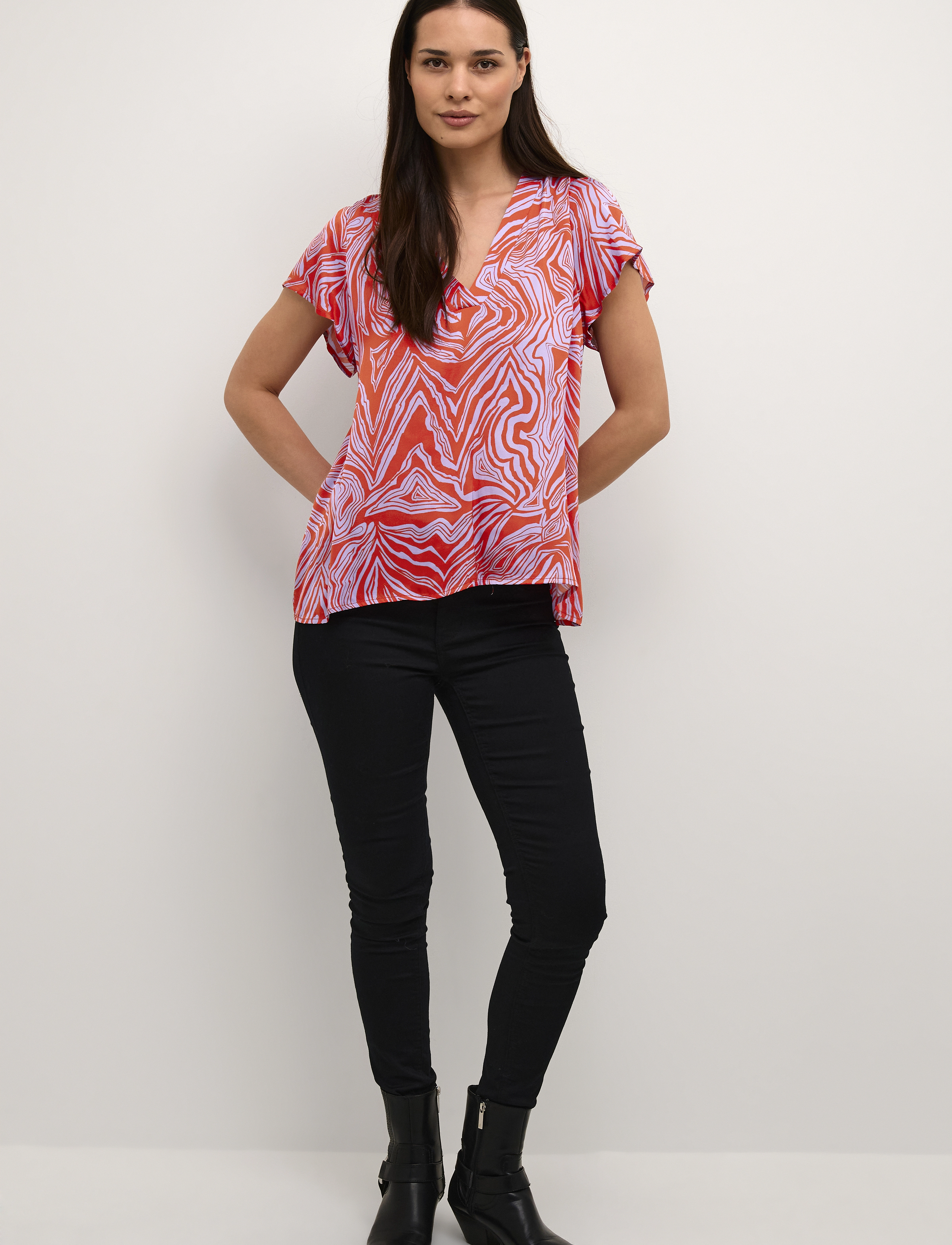 Culture - CUvilma SS Blouse - kortærmede bluser - orange - 3