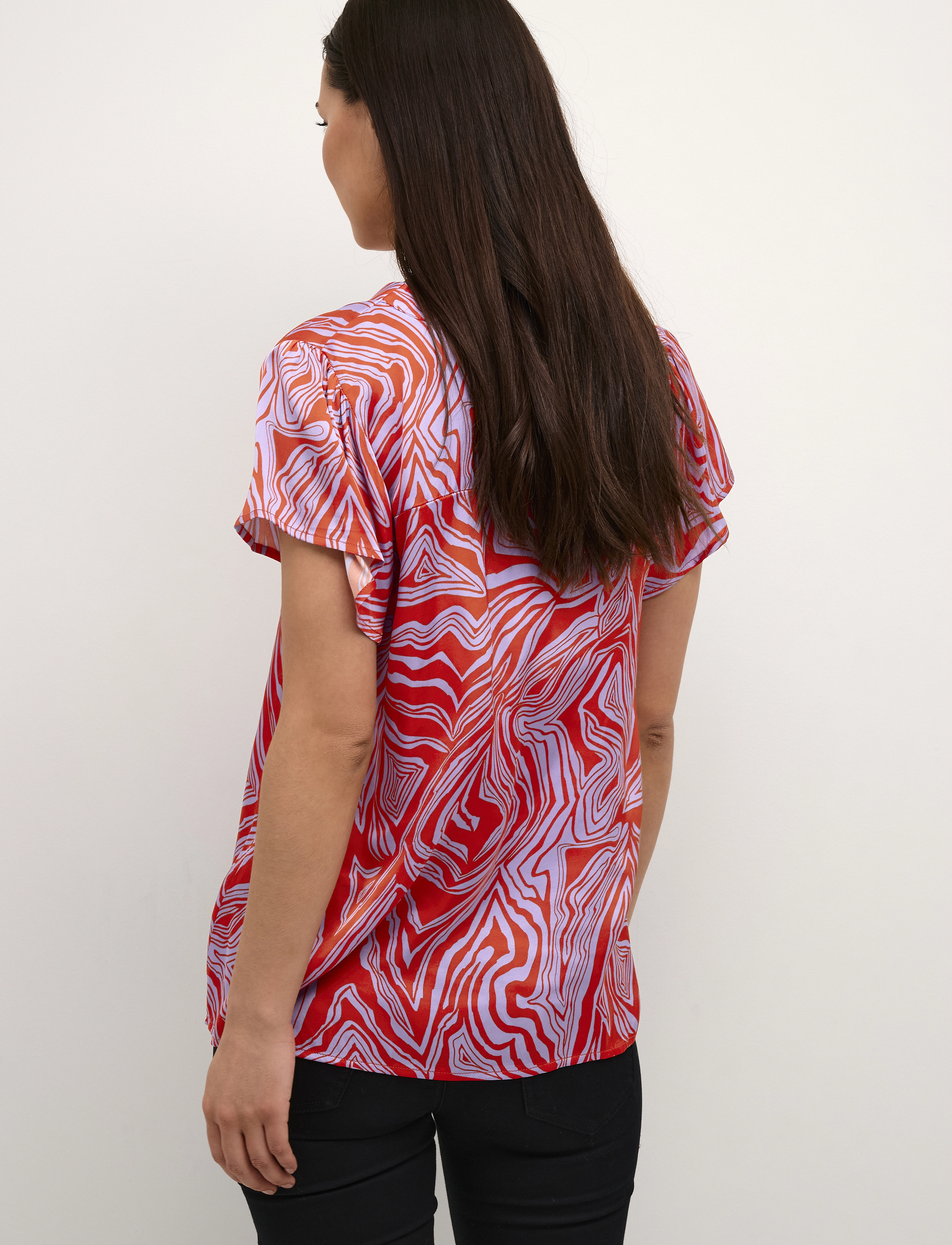 Culture - CUvilma SS Blouse - kortærmede bluser - orange - 4