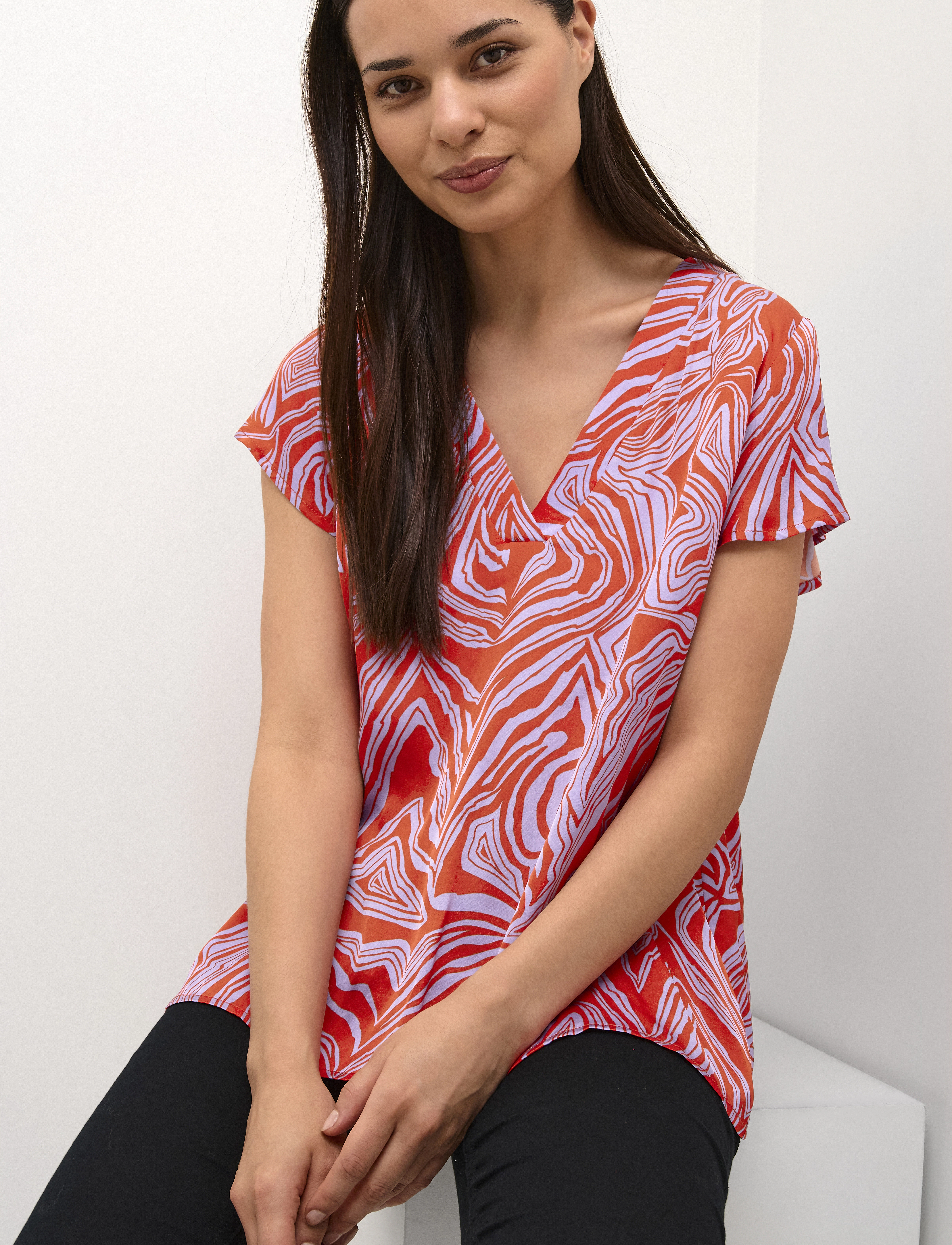 Culture - CUvilma SS Blouse - kortærmede bluser - orange - 5
