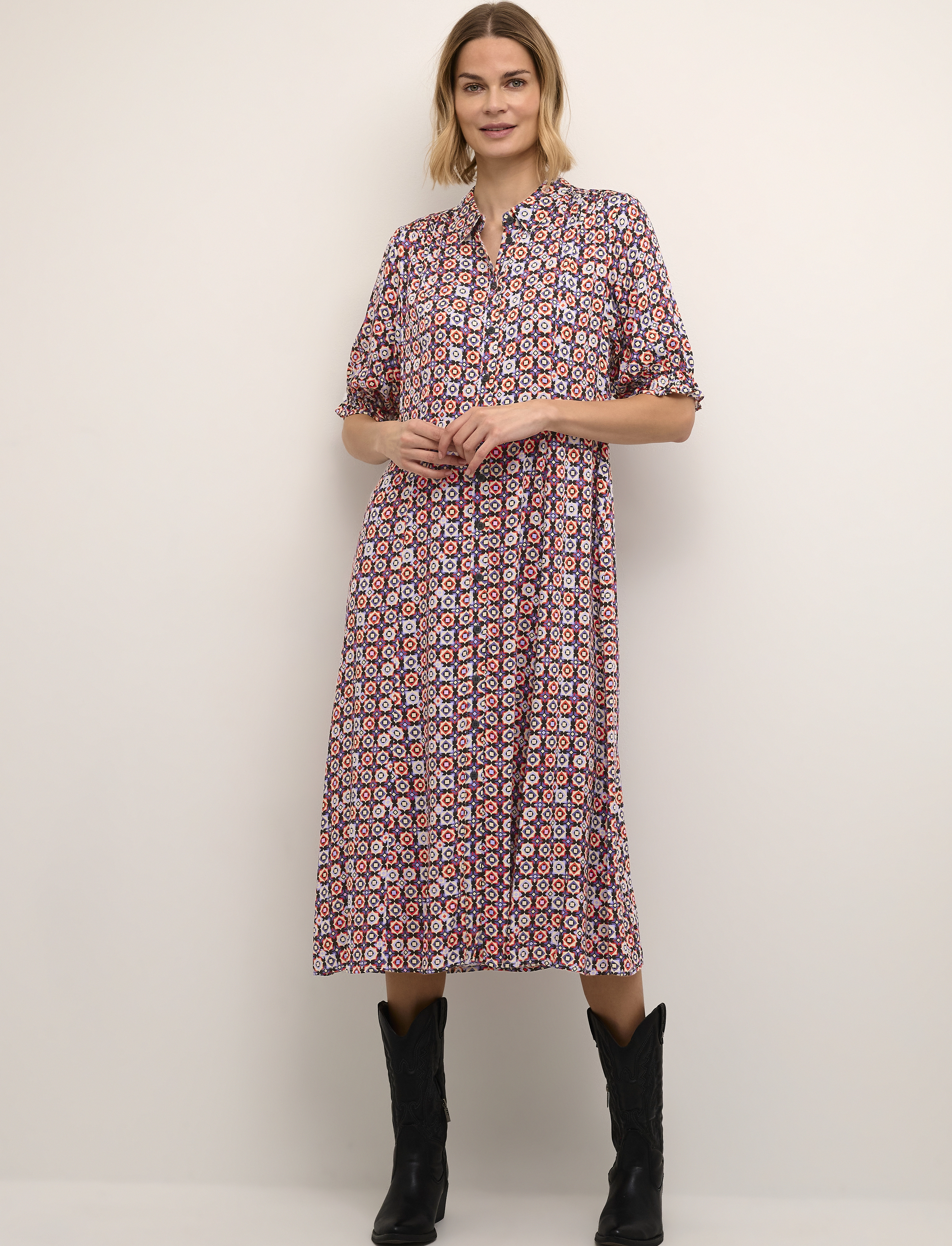 Culture CUtila Long Dress - Kjoler - ORANGE / red