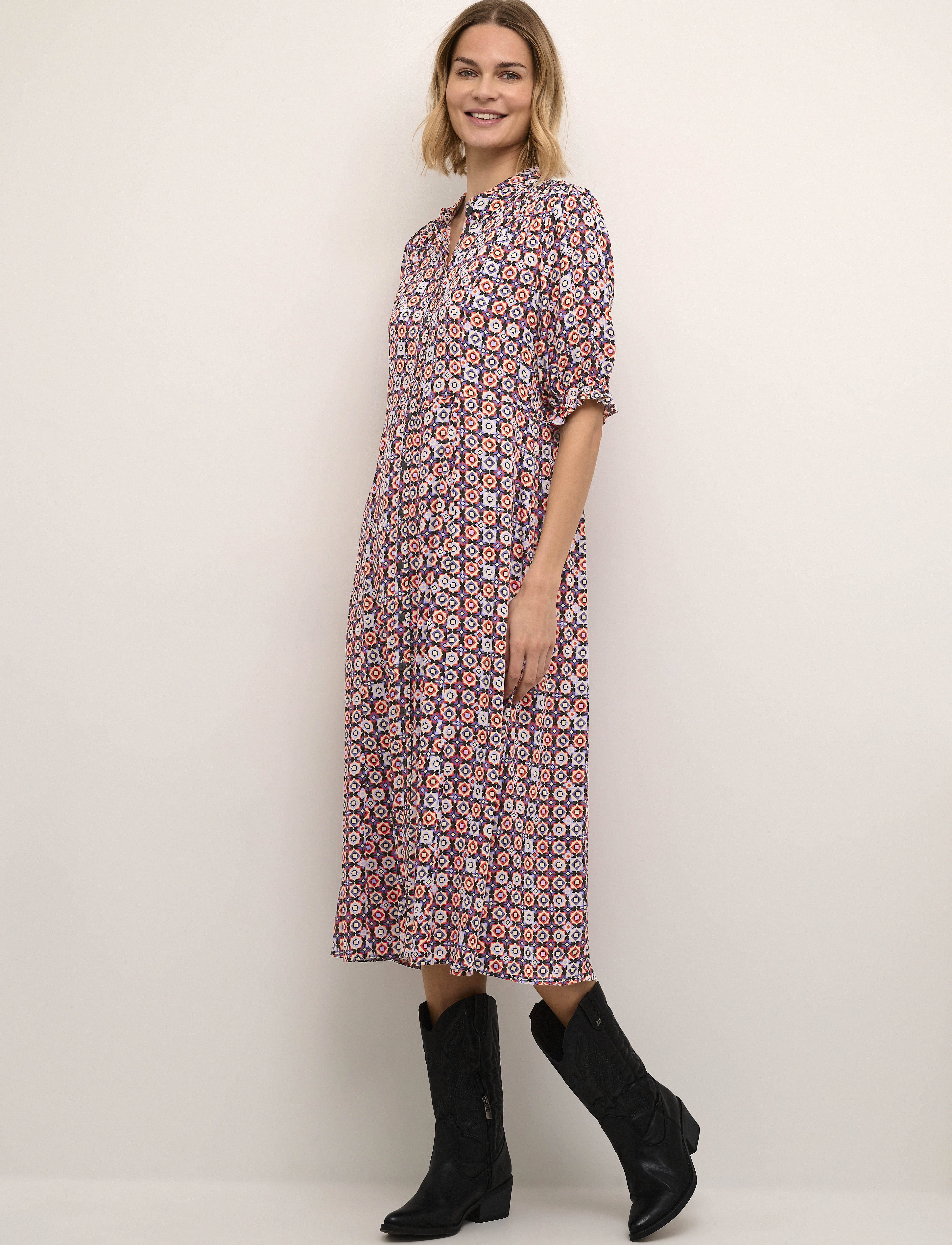 Culture - CUtila Long Dress - hemdkleider - orange - 3