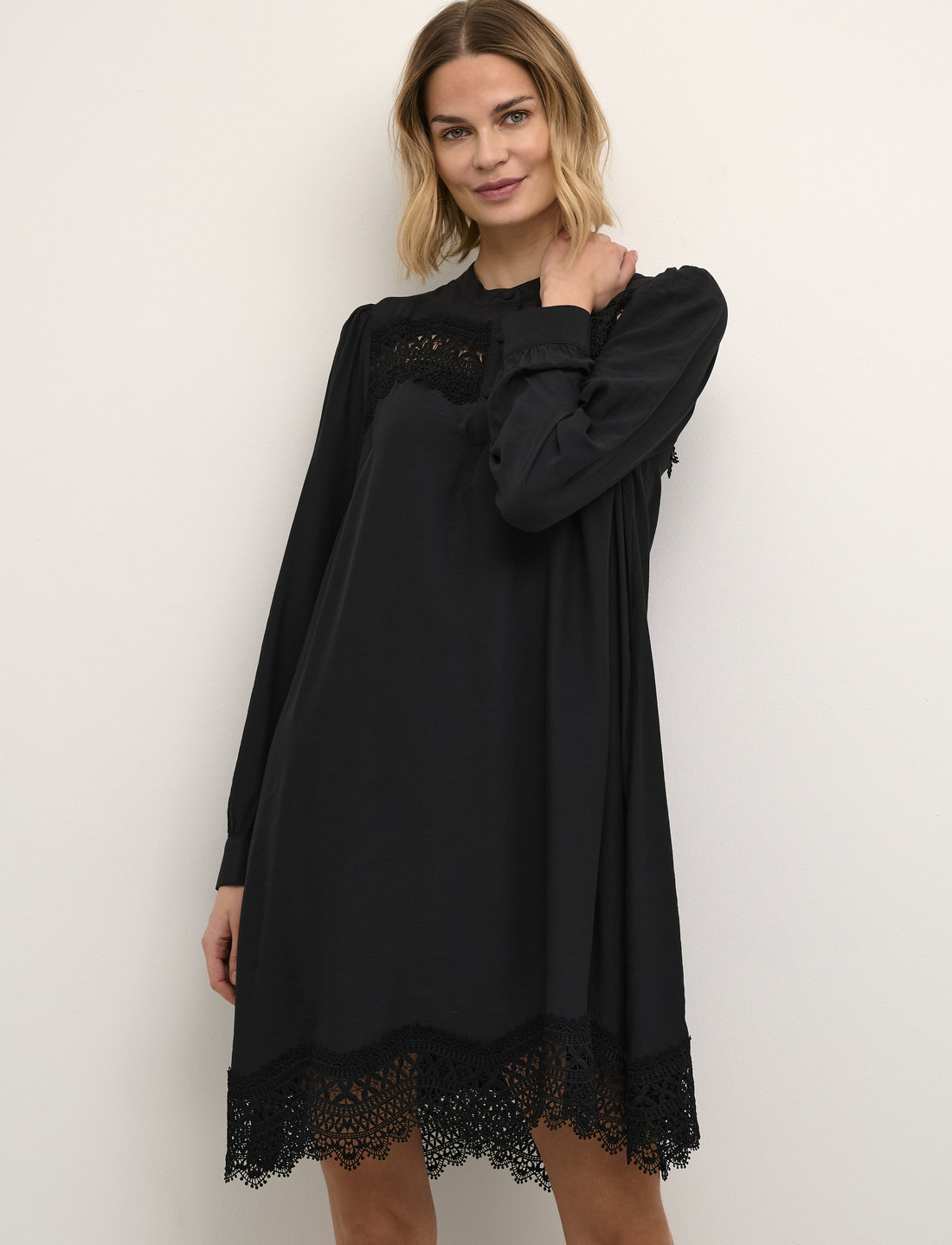 Culture - CUtiffany Dress - midiklänningar - black - 0