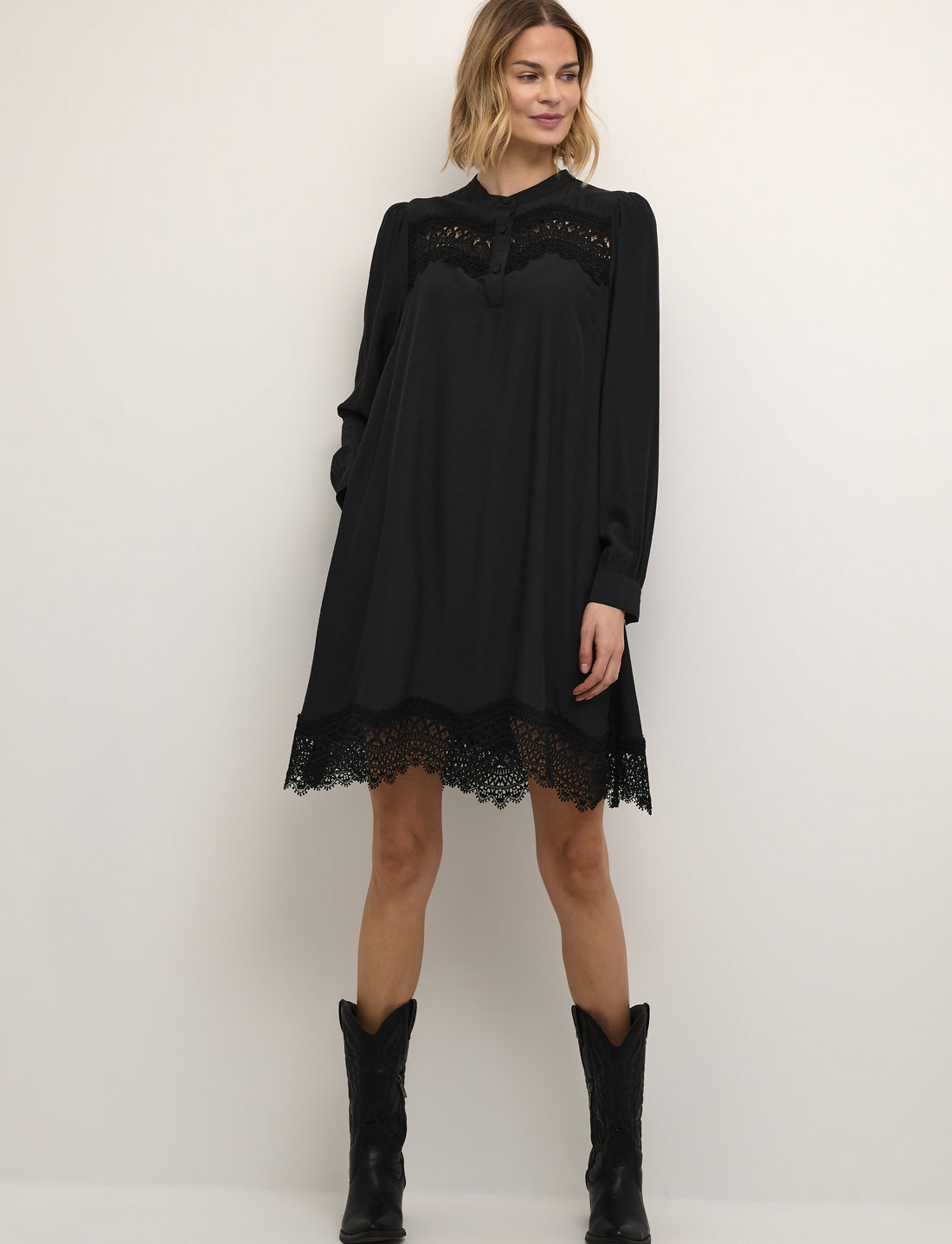 Culture - CUtiffany Dress - midiklänningar - black - 3