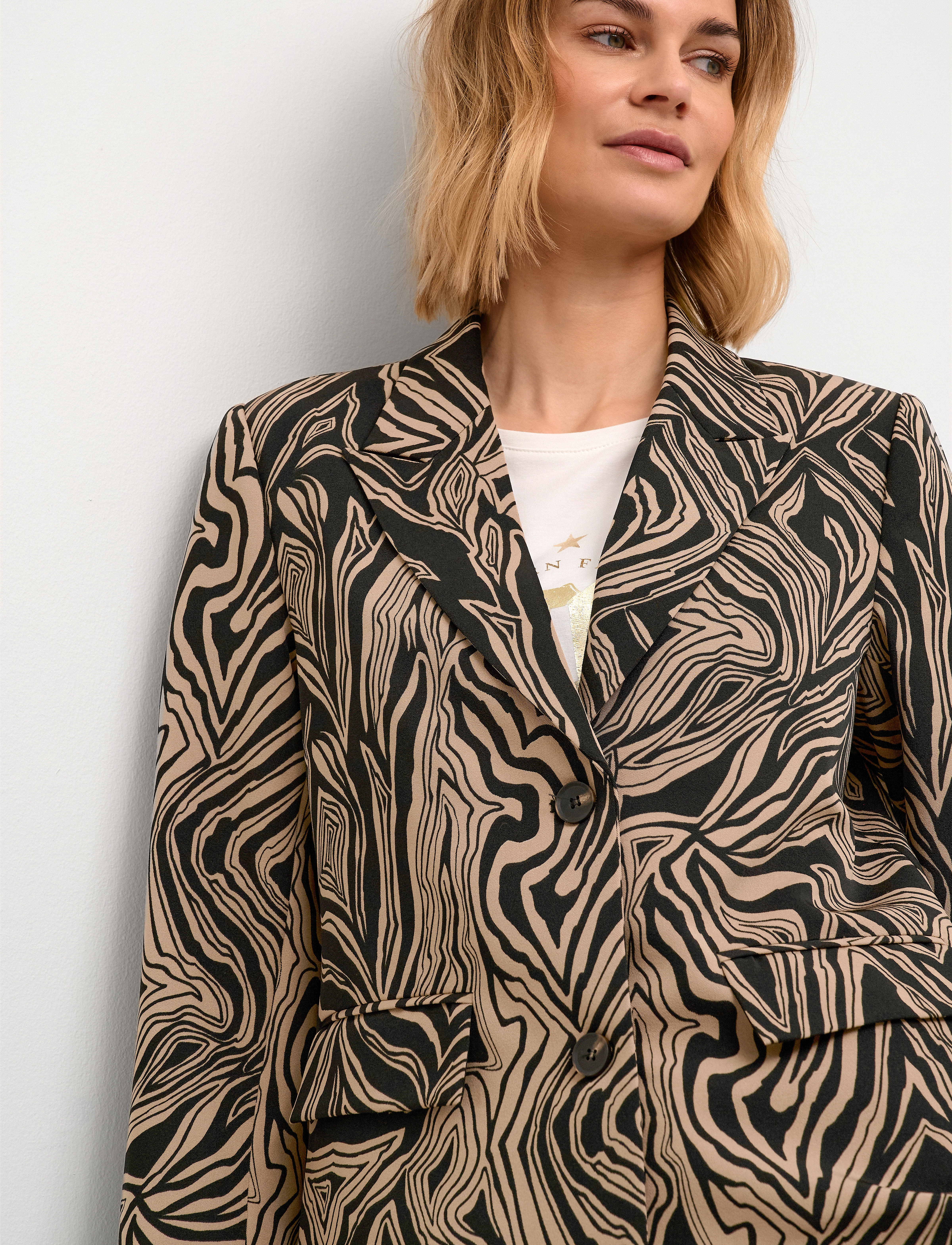 Culture - CUmelania Printed Blazer - black - 5