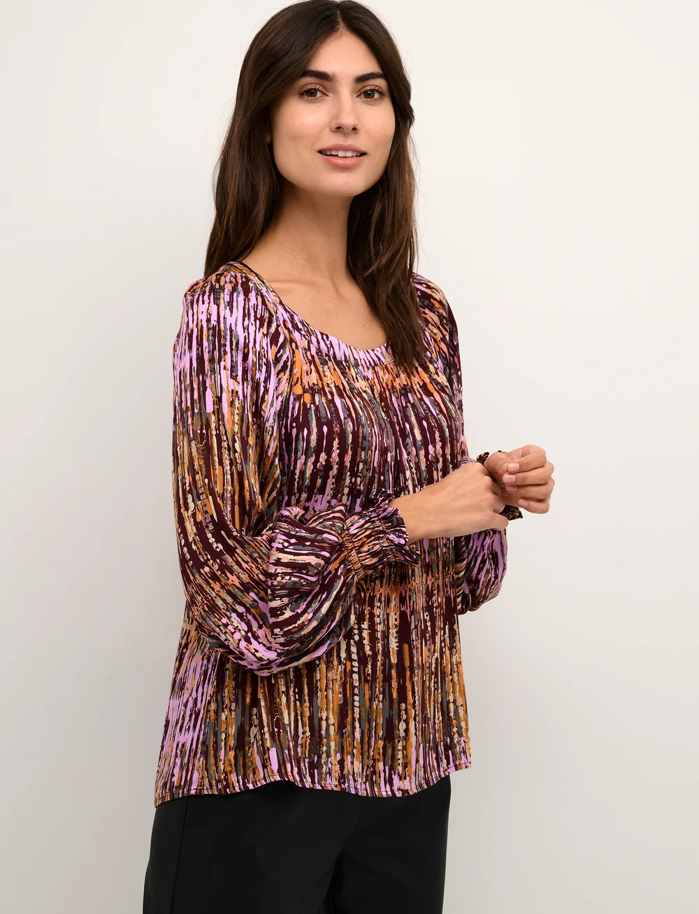 Culture - CUtoba Blouse - långärmade blusar - winetasting - 0