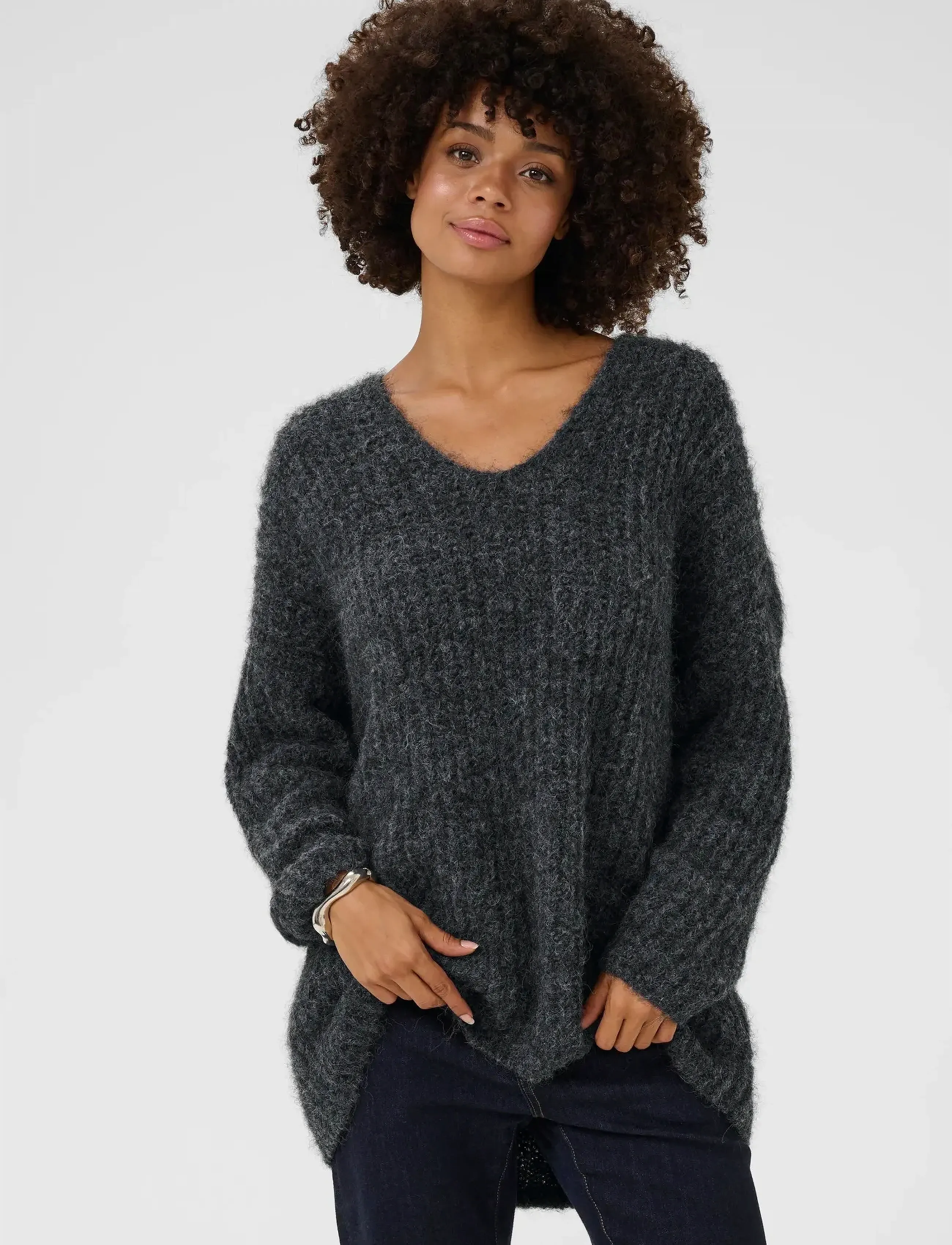 Culture Cubrava Pullover, S/M, Grey, Strik > Trøjer, Dame