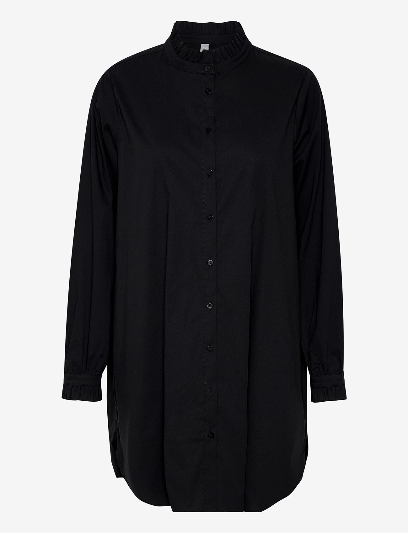 Culture - CUchresta Frill Shirt - langærmede skjorter - black - 0