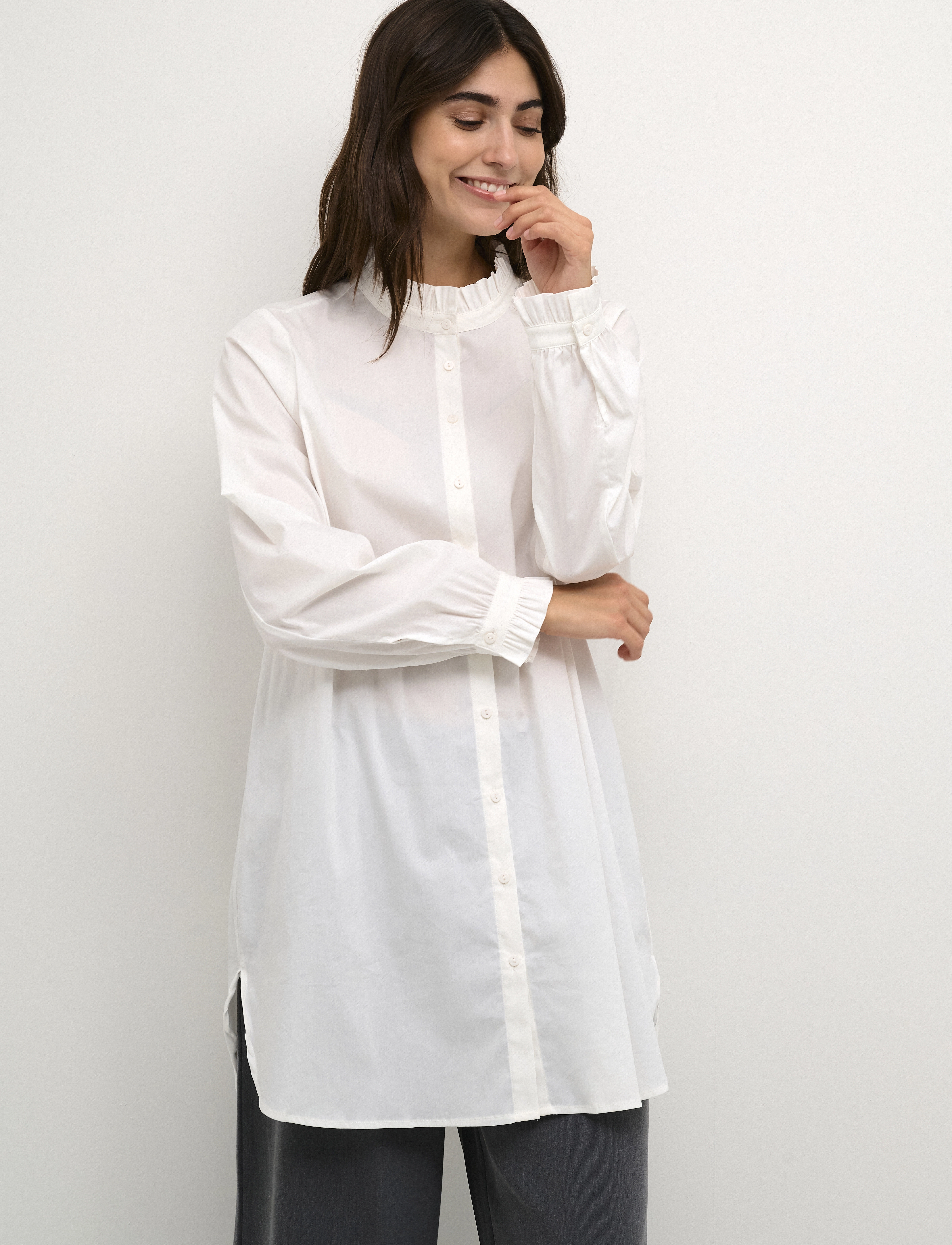 Culture - CUchresta Frill Shirt - spring gardenia - 2