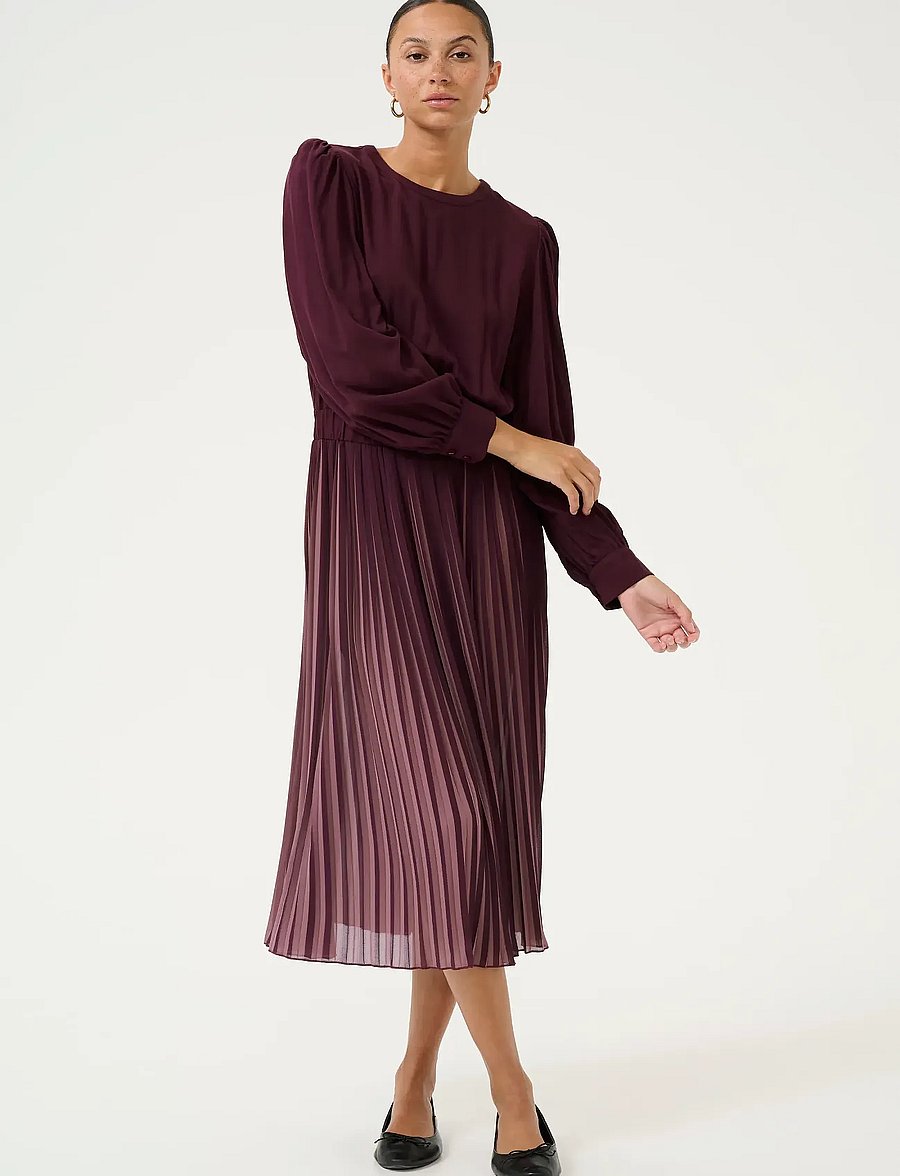 Culture - CUcarly Dress - cocktailkjoler - oldrose/winetasting stripe - 0
