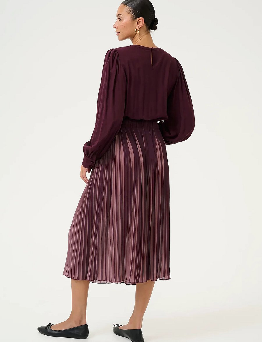 Culture - CUcarly Dress - cocktailkjoler - oldrose/winetasting stripe - 3