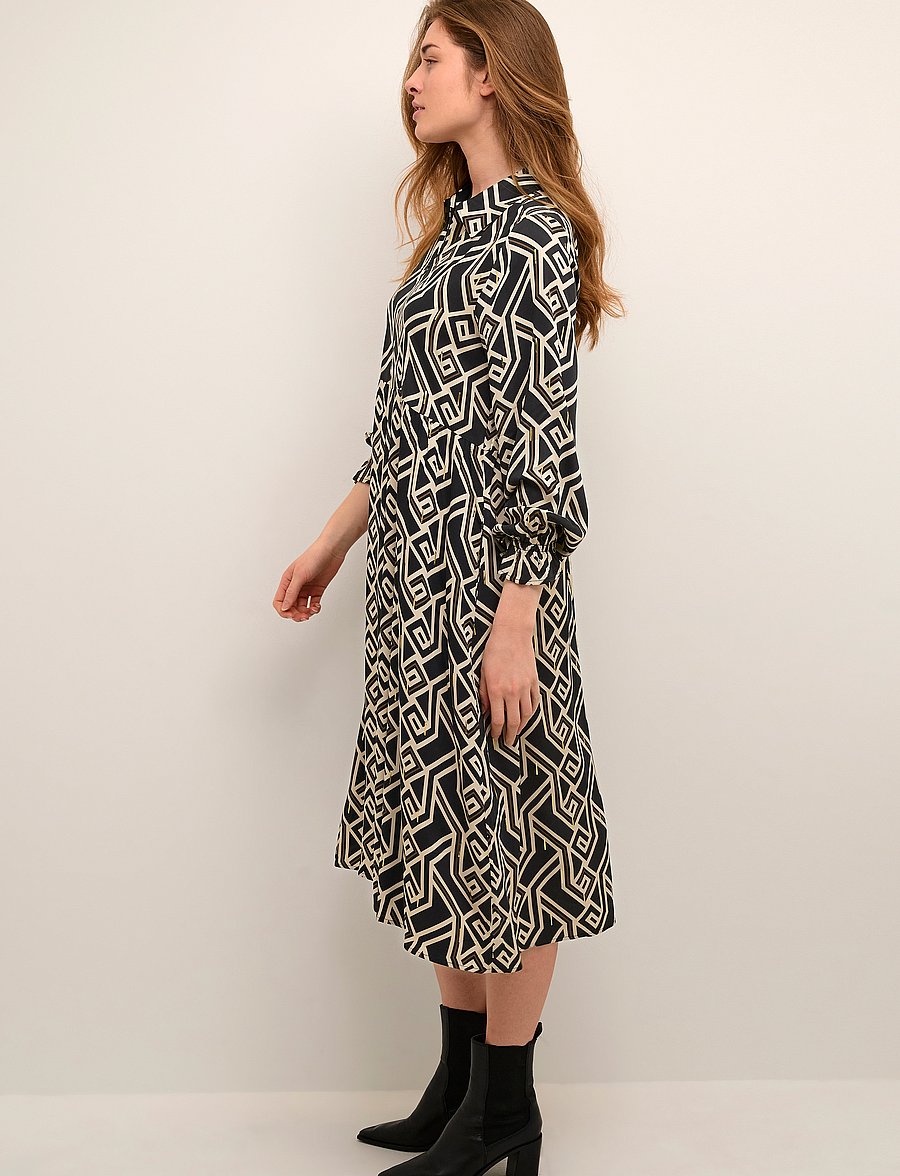 Culture - CUmalton Long Dress - skjortekjoler - black - 0