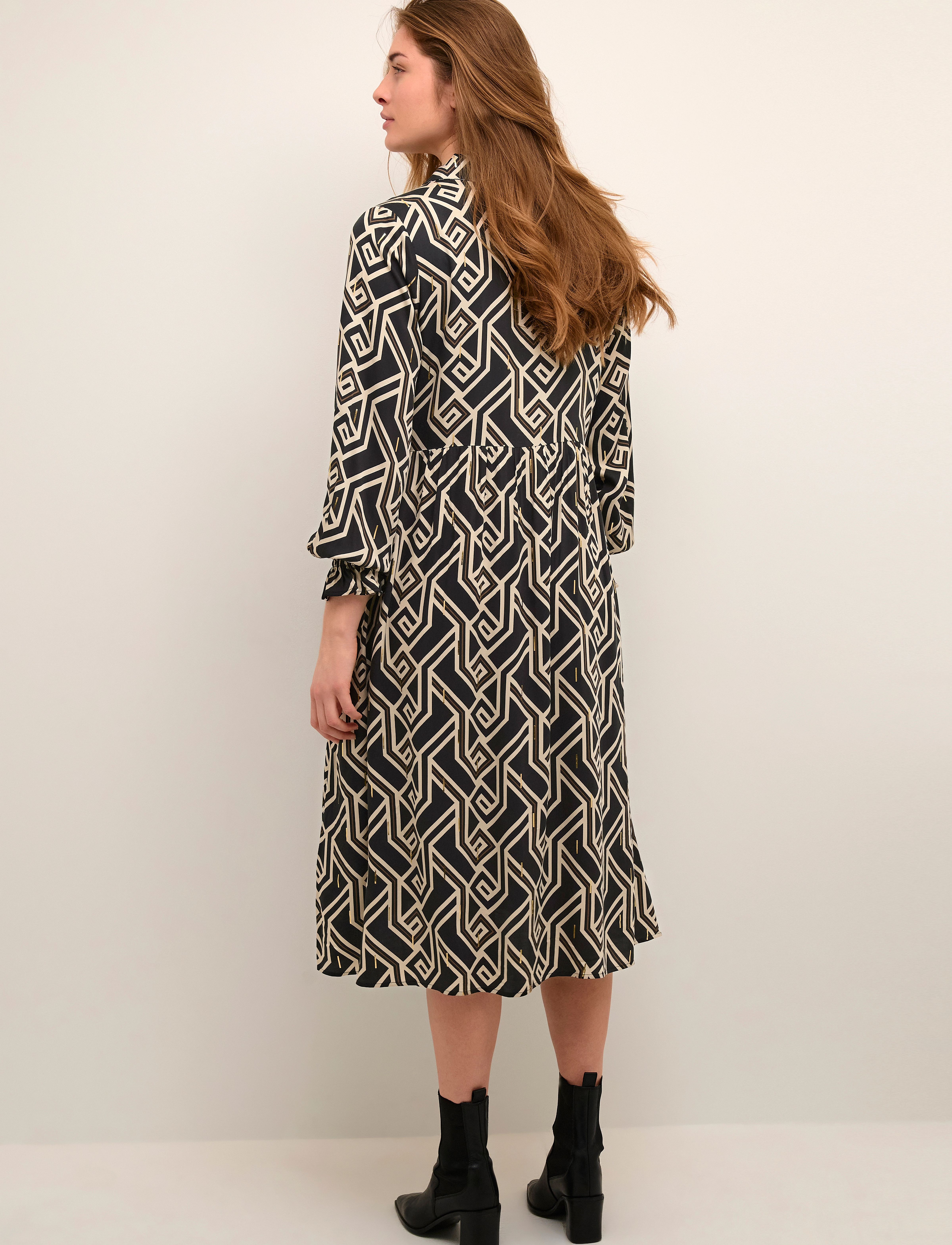 Culture - CUmalton Long Dress - skjortekjoler - black - 3