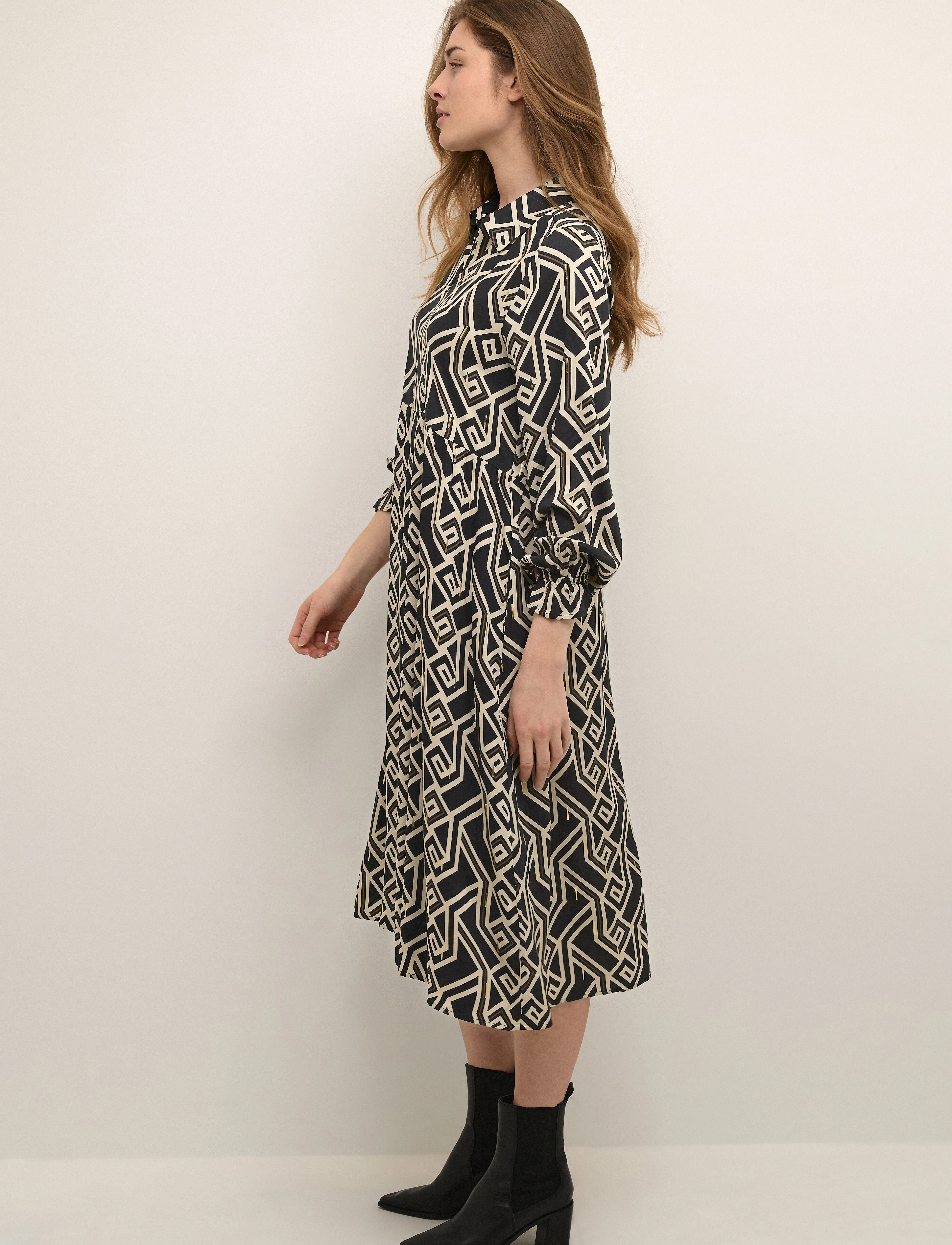 Culture - CUmalton Long Dress - skjortekjoler - black - 5