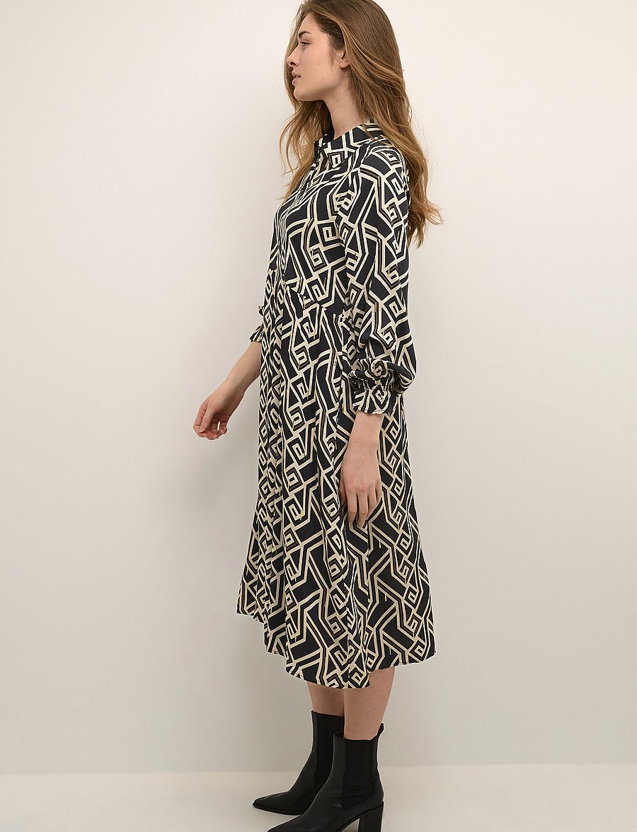 Culture - CUmalton Long Dress - skjortekjoler - black - 5