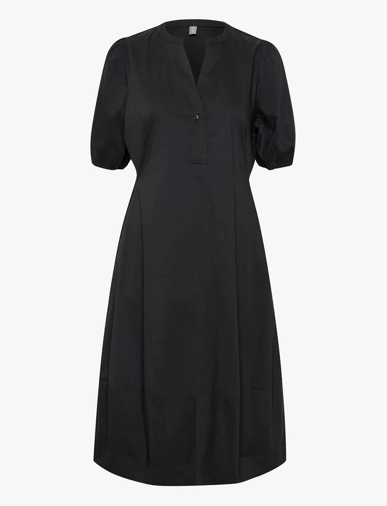 Culture - CUantoinett SS Placket Dress - midi dresses - black - 1