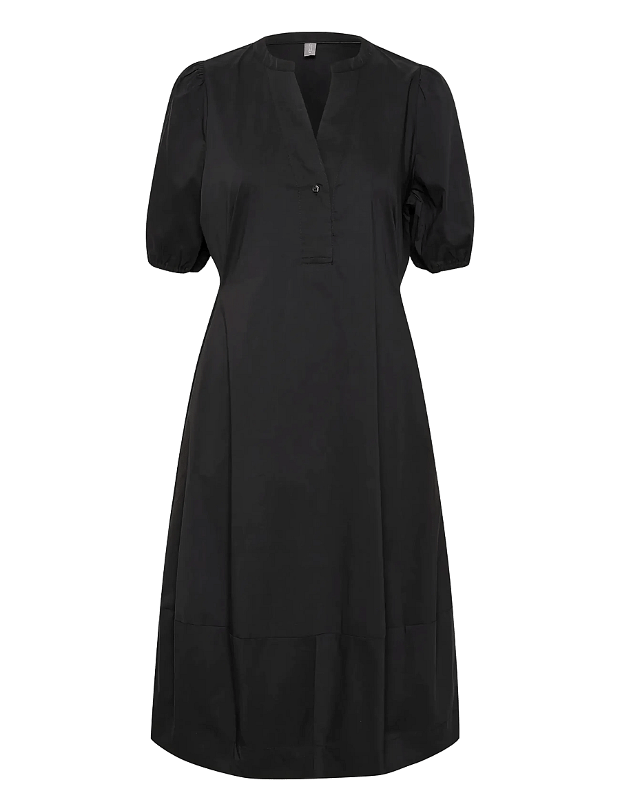 Culture - CUANTOINETT SS PLACKET DRESS - midikleider - black - 1