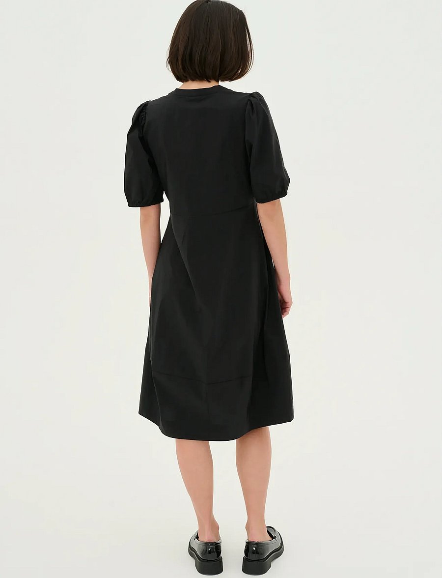 Culture - CUANTOINETT SS PLACKET DRESS - midikleider - black - 4