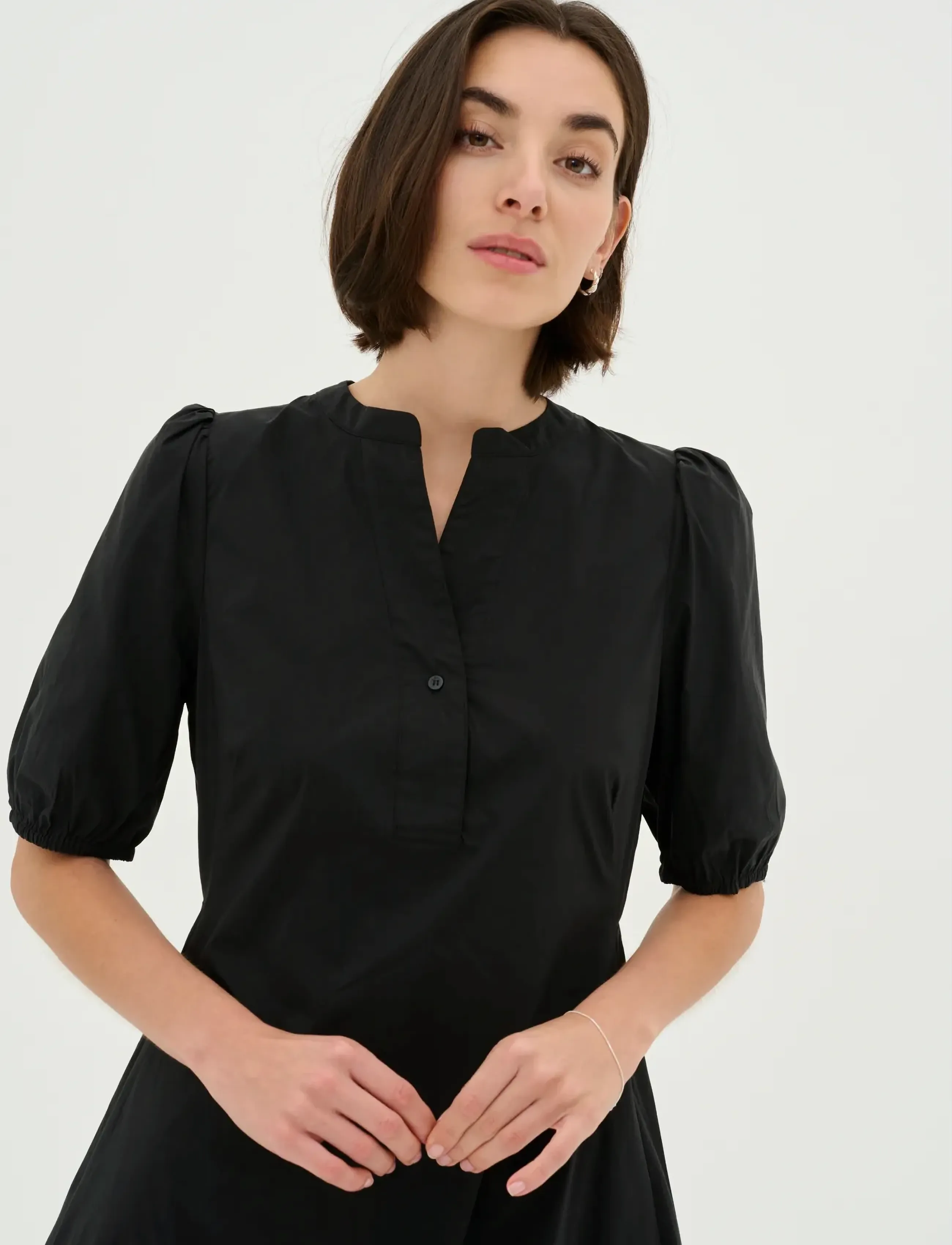 Culture - CUantoinett SS Placket Dress - robes midi - black - 5