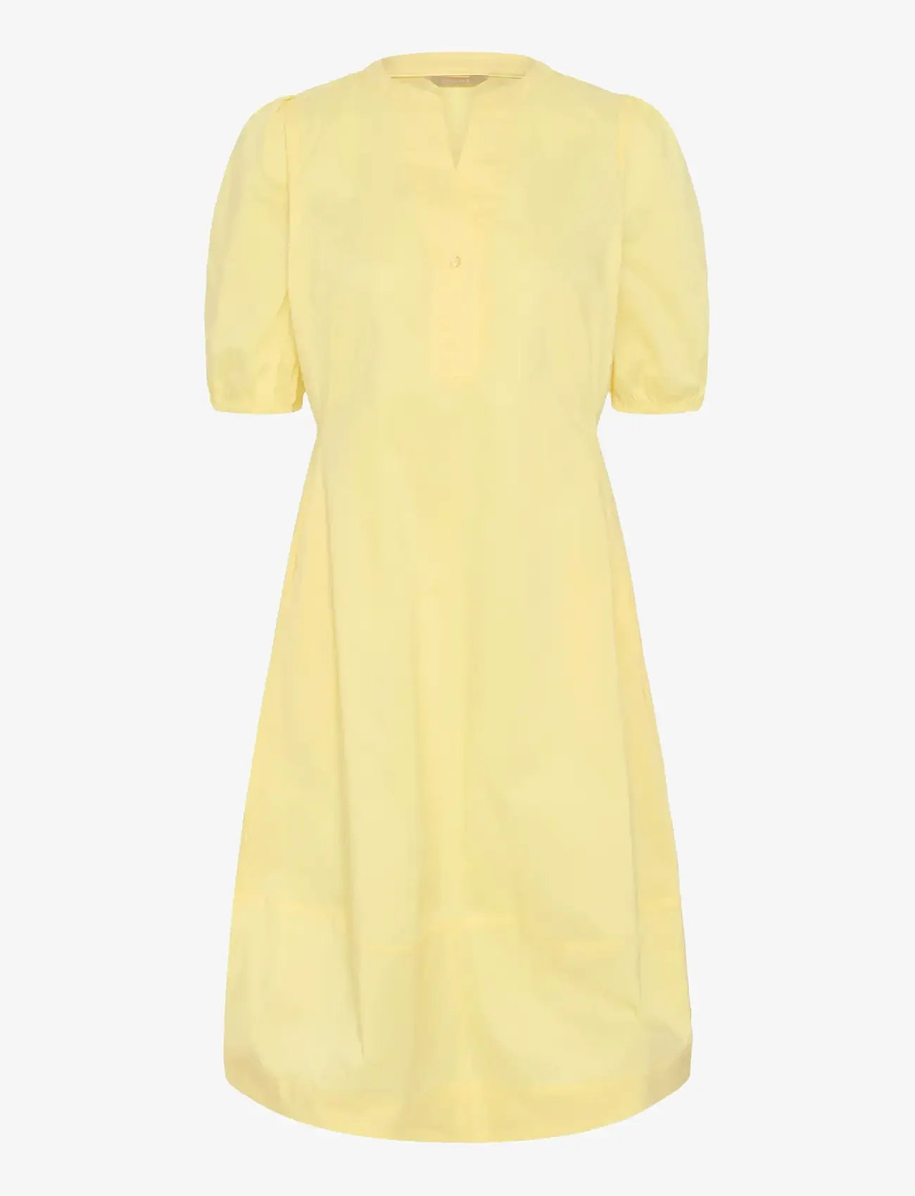 Culture - CUantoinett SS Placket Dress - midi kjoler - lemon meringue - 1