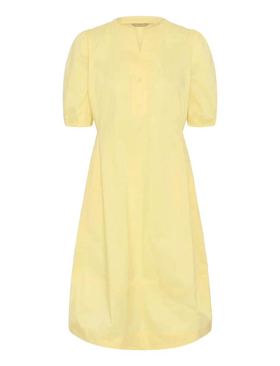 Culture - CUANTOINETT SS PLACKET DRESS - midi kjoler - lemon meringue - 1