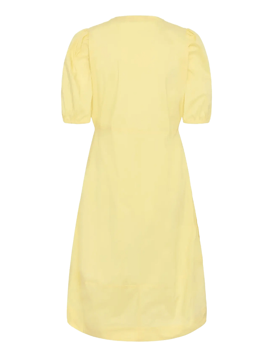 Culture - CUANTOINETT SS PLACKET DRESS - midi kjoler - lemon meringue - 2