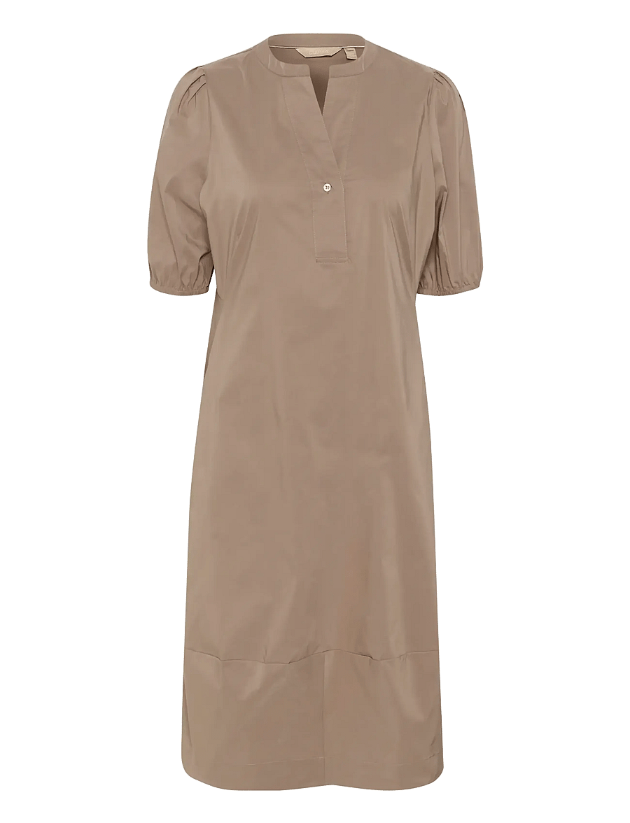 Culture - CUANTOINETT SS PLACKET DRESS - midikleider - pine bark - 1