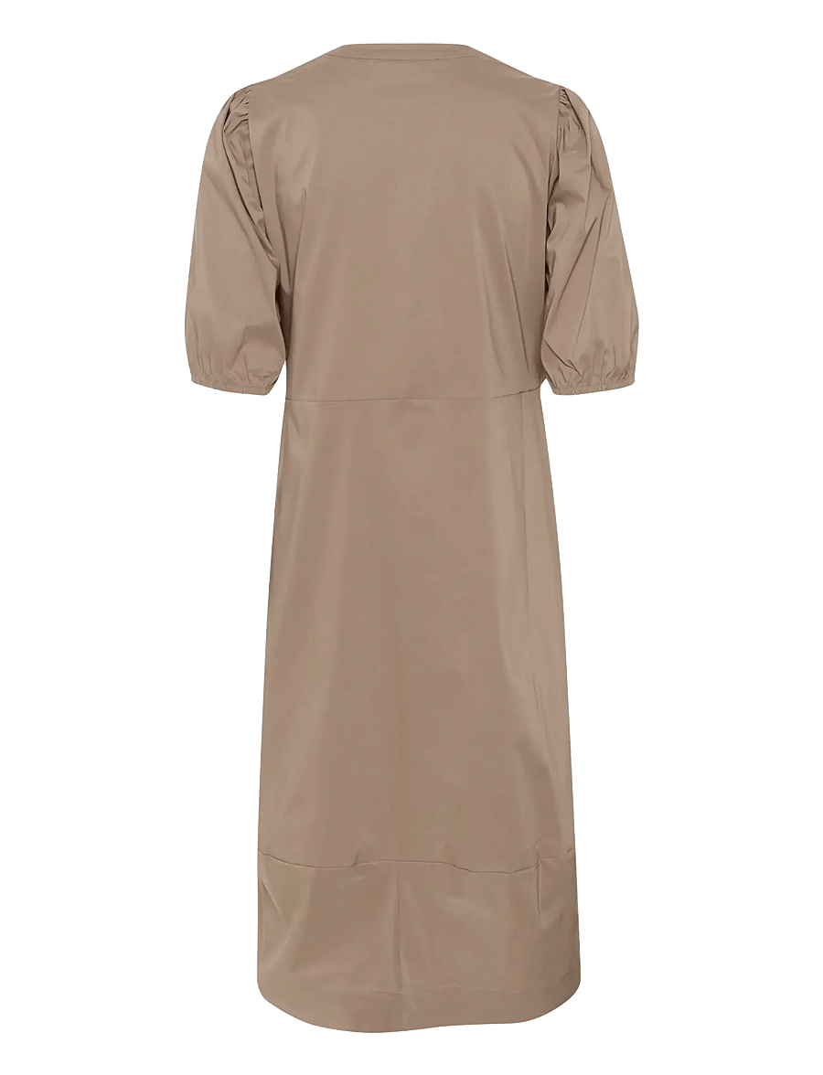 Culture - CUANTOINETT SS PLACKET DRESS - midikleider - pine bark - 2
