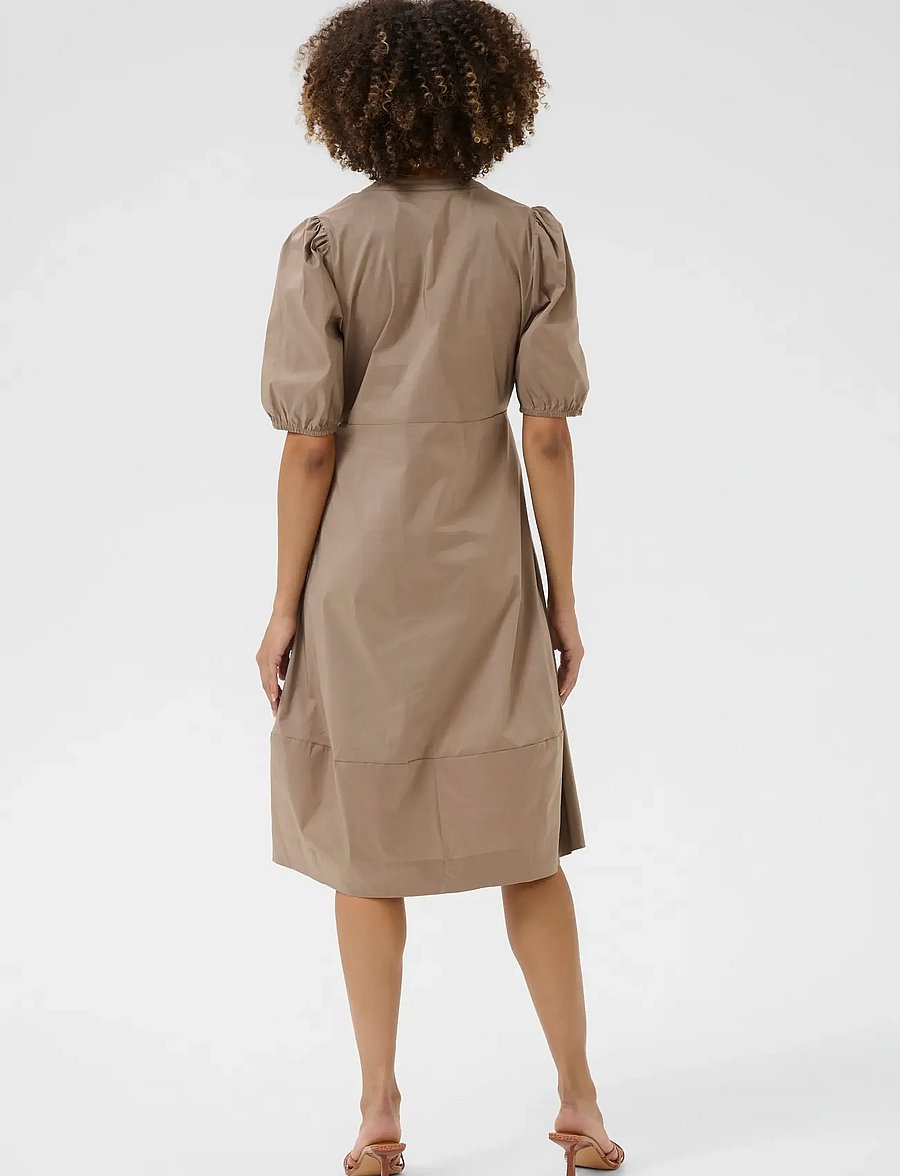 Culture - CUANTOINETT SS PLACKET DRESS - midikleider - pine bark - 4