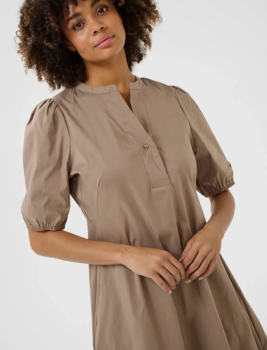 Culture - CUANTOINETT SS PLACKET DRESS - midikleider - pine bark - 5