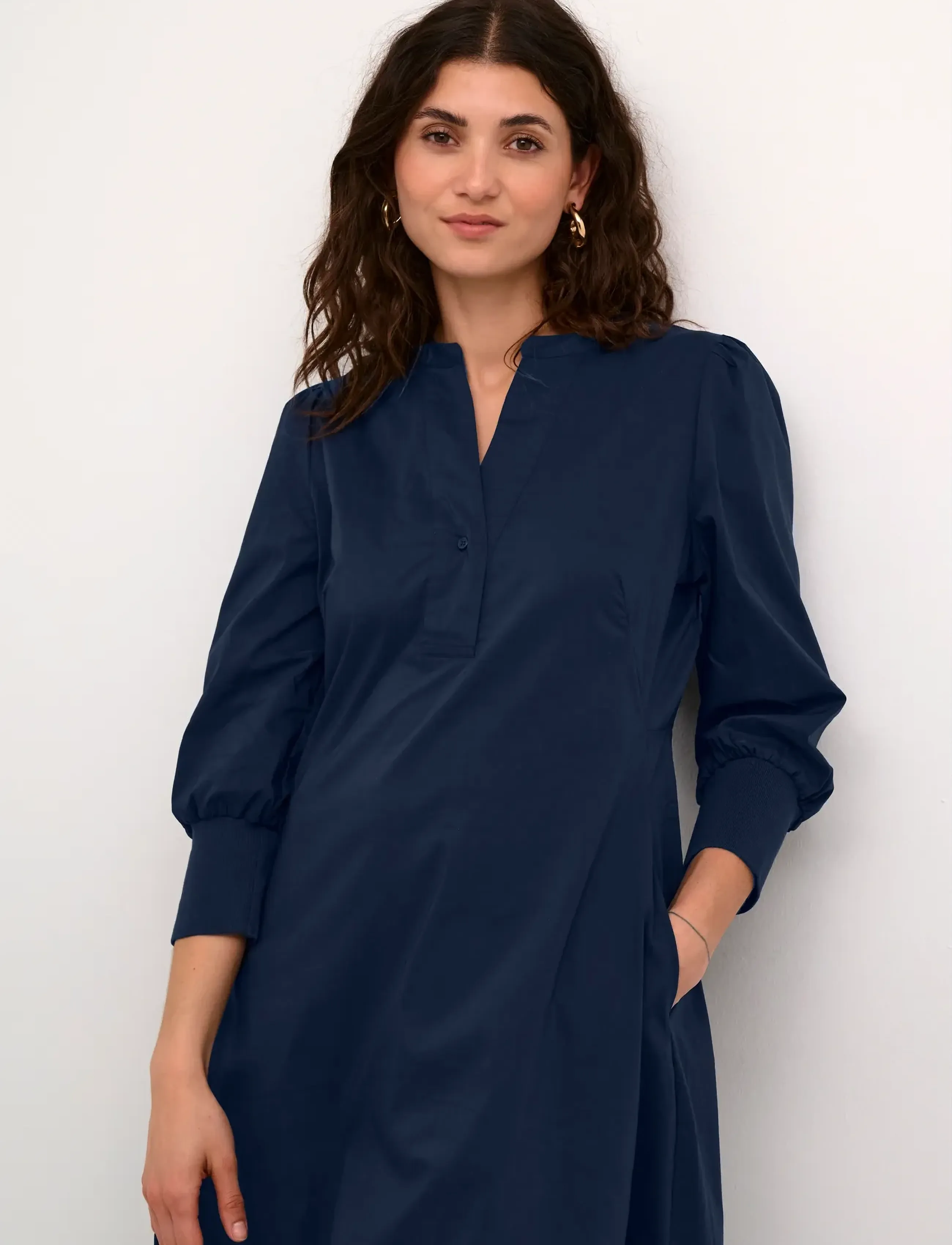 Culture - CUantoinett 3/4 Sleeve Dress - midi kjoler - blue iris - 5