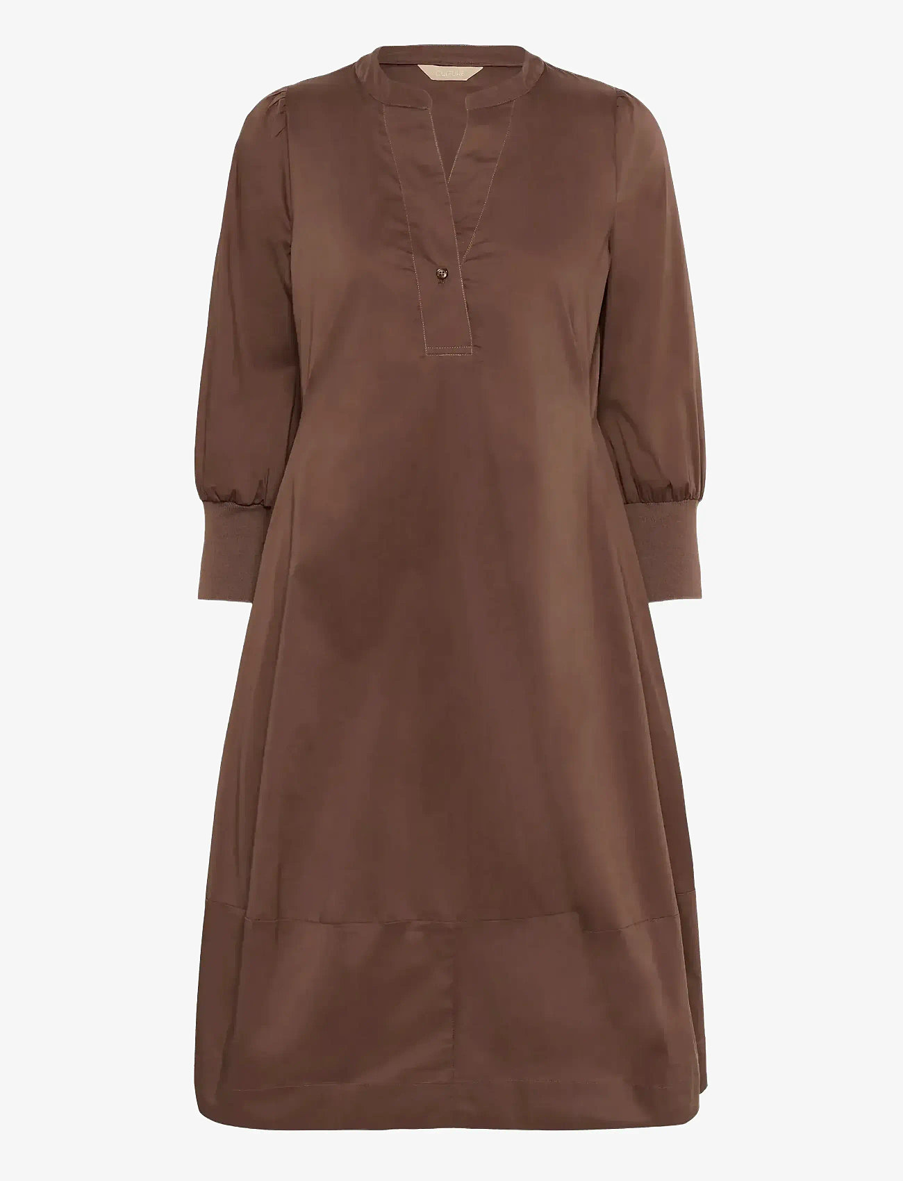 Culture - CUantoinett 3/4 Sleeve Dress - skjortekjoler - cappuccino - 1