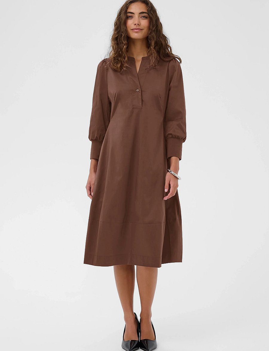 Culture - CUantoinett 3/4 Sleeve Dress - midikleider - cappuccino - 5