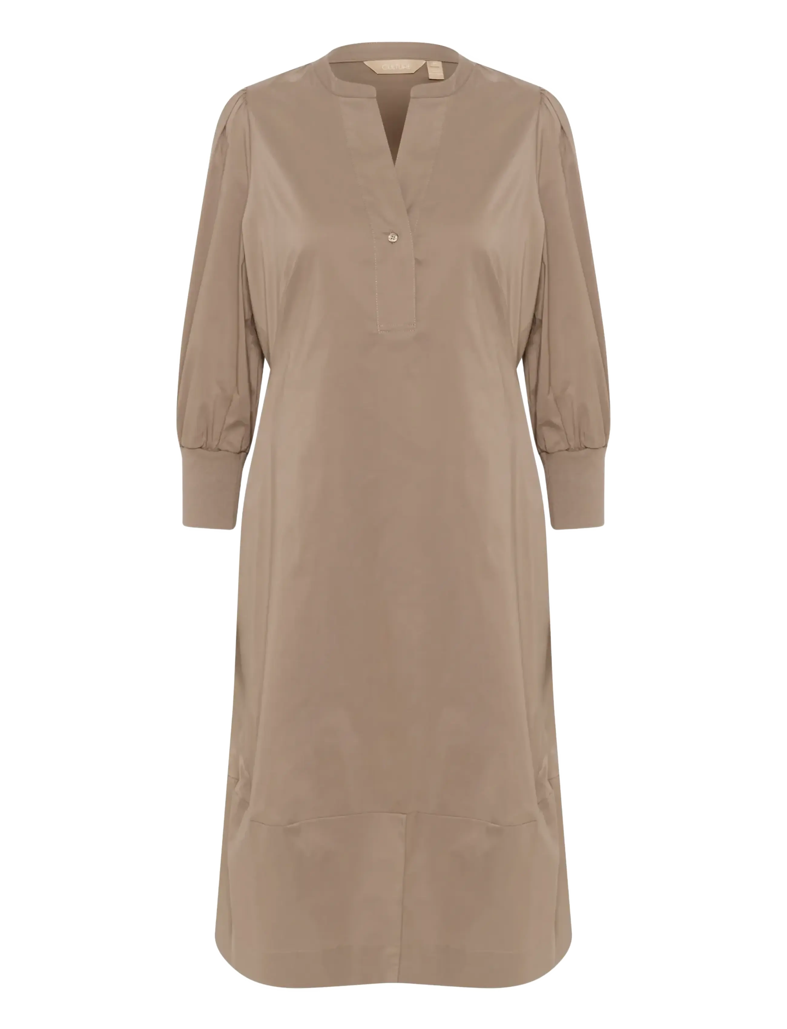 Culture CUantoinett 3/4 Sleeve Dress - Tøj - PINE BARK / beige