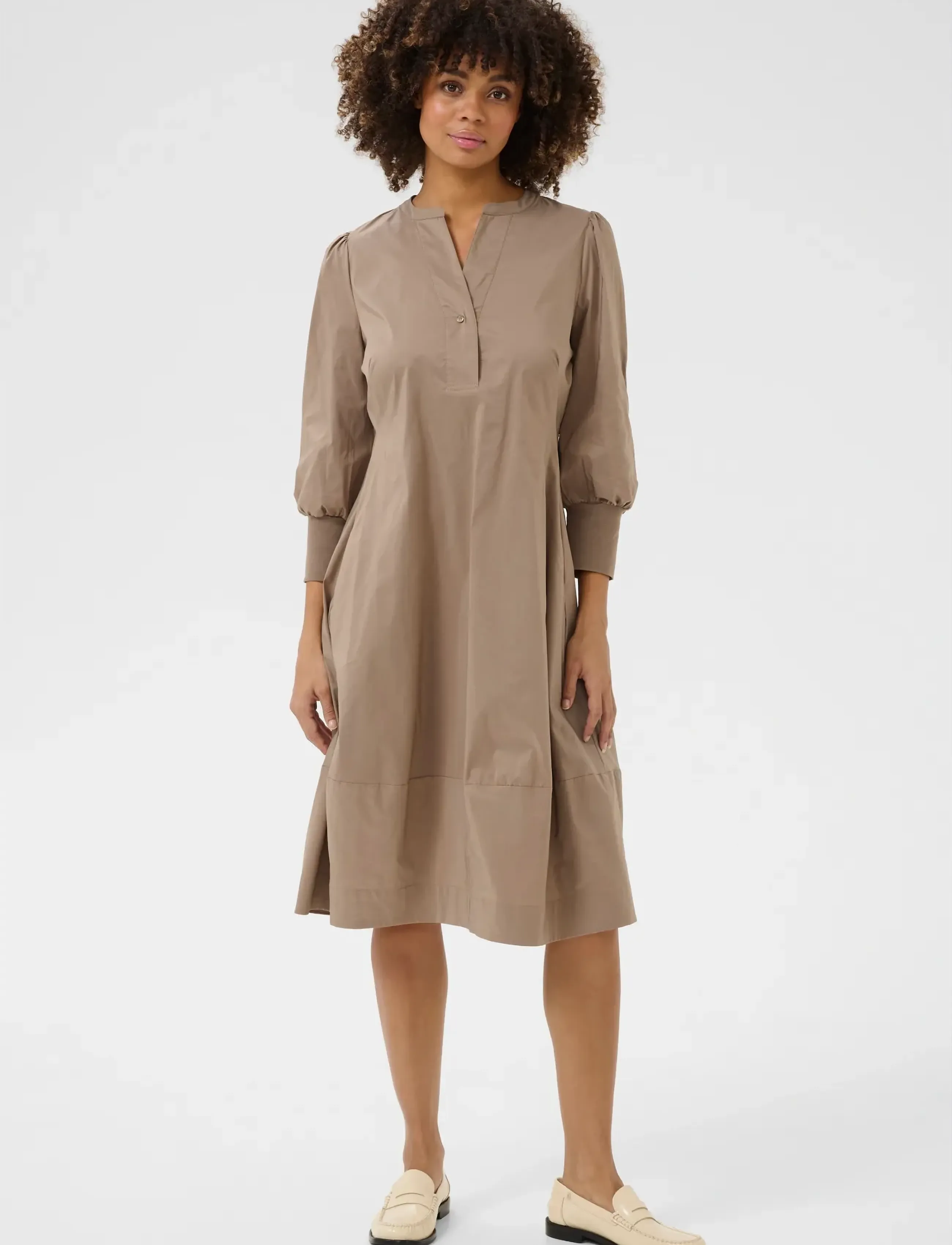 Culture - CUantoinett 3/4 Sleeve Dress - midikleider - pine bark - 3