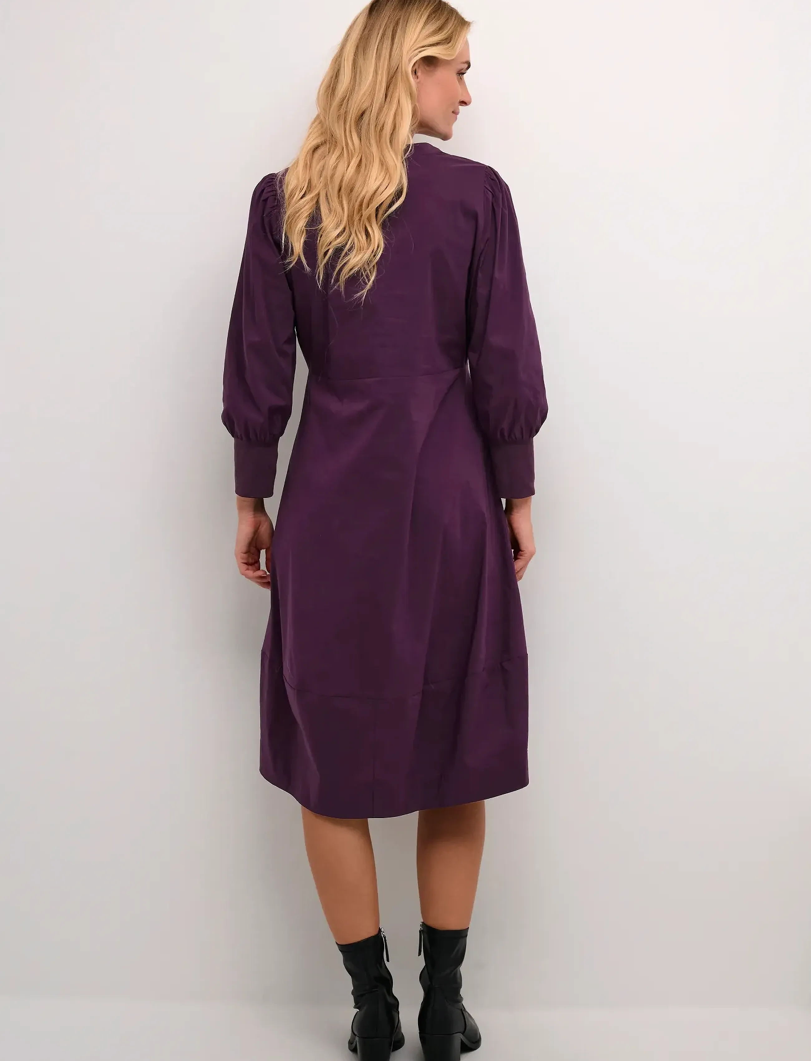 Culture - CUantoinett 3/4 Sleeve Dress - midiklänningar - winetasting - 4