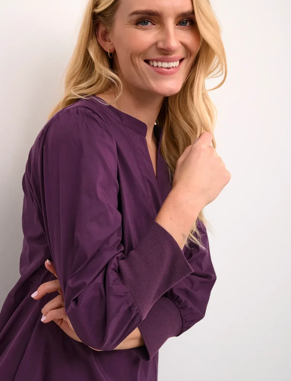 Culture - CUantoinett 3/4 Sleeve Dress - skjortekjoler - winetasting - 5