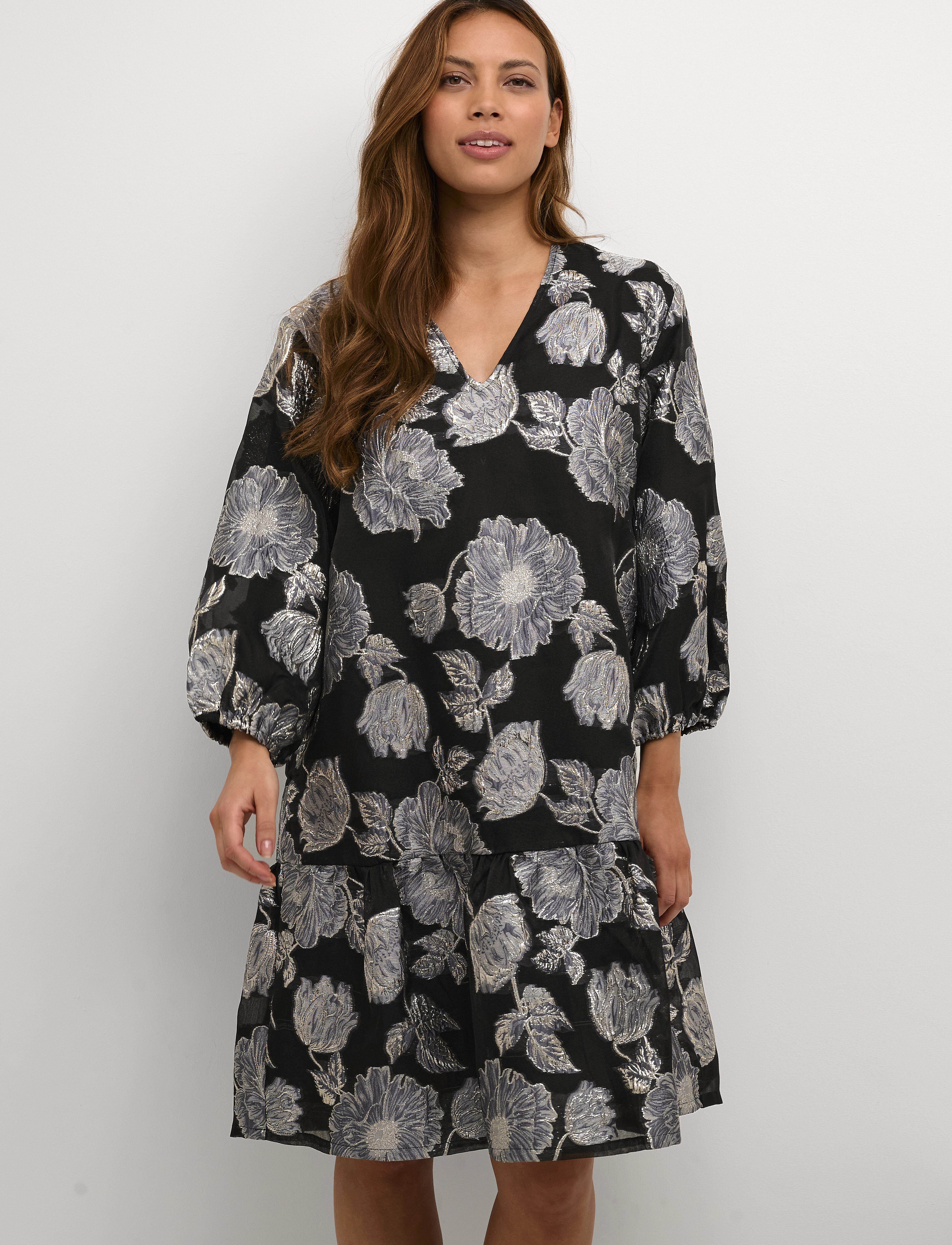 Culture CUaida V-neck Dress - Kjoler - SILVER / silver