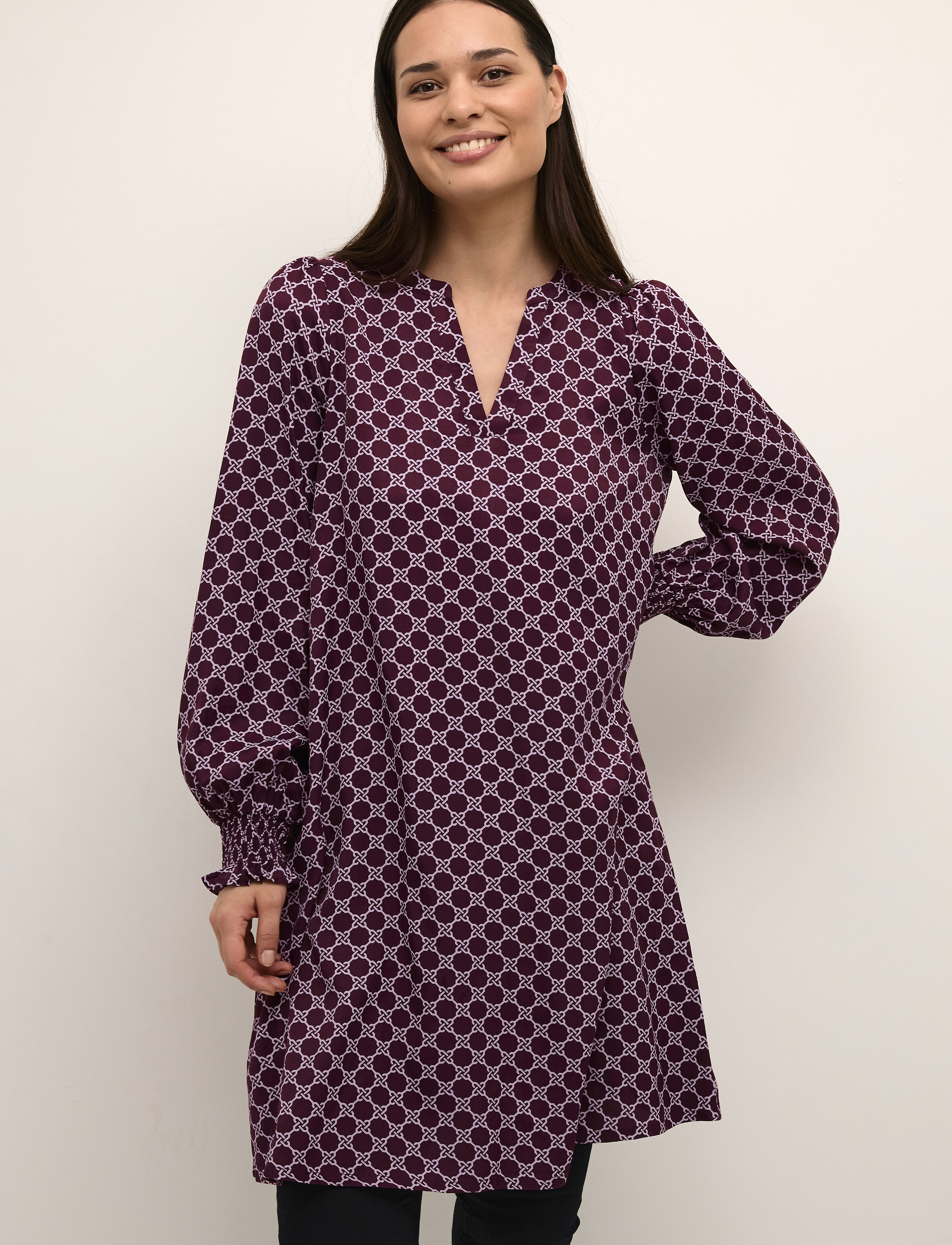 Culture CUchaina Giselle Dress - Kleider - WINETASTING / purple