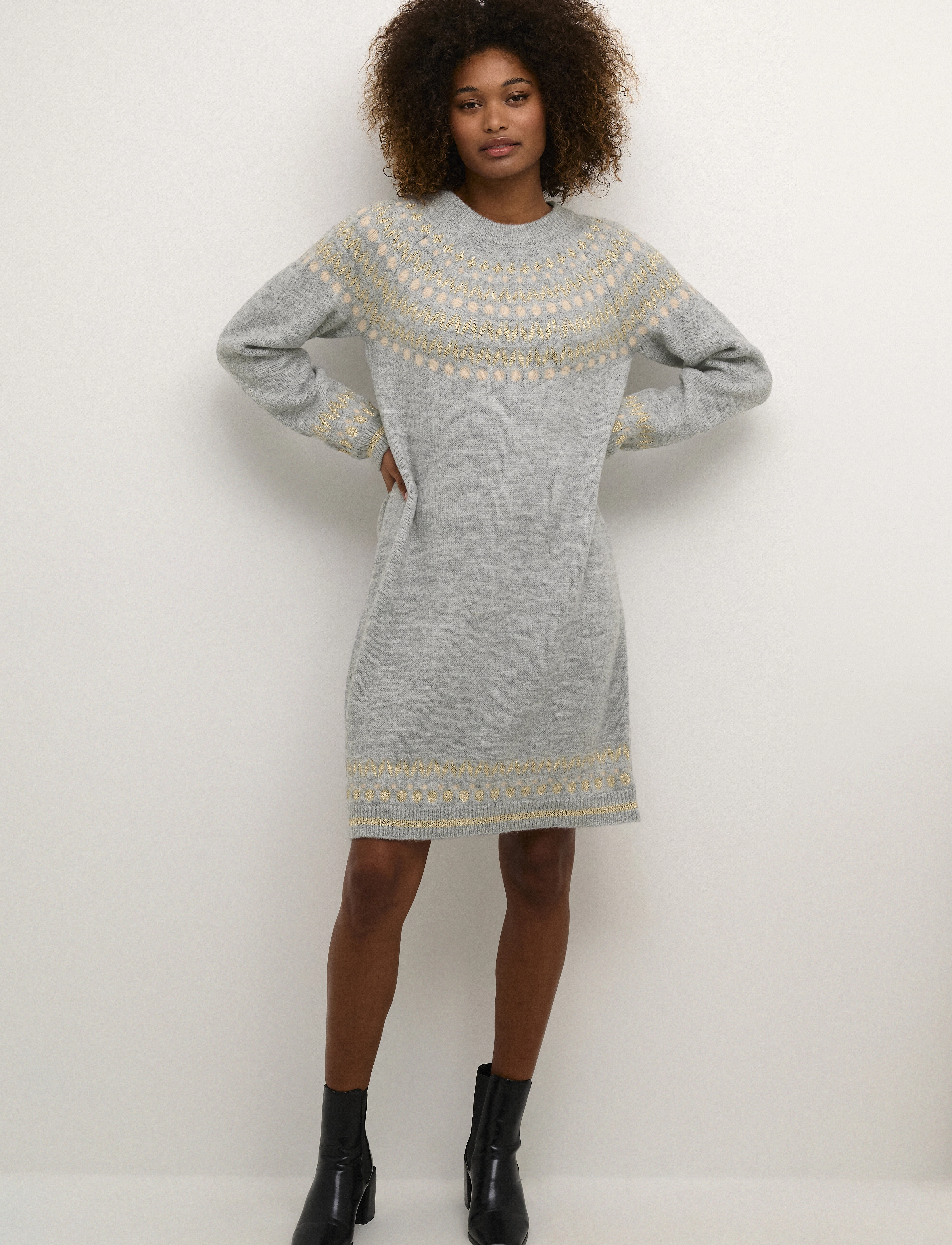 Culture - CUthurid Dress - light grey melange - 3