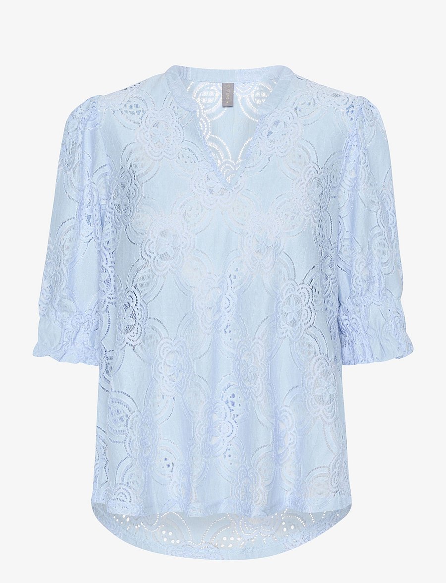 Culture - CUolu SS Blouse - kortærmede bluser - cashmere blue - 1