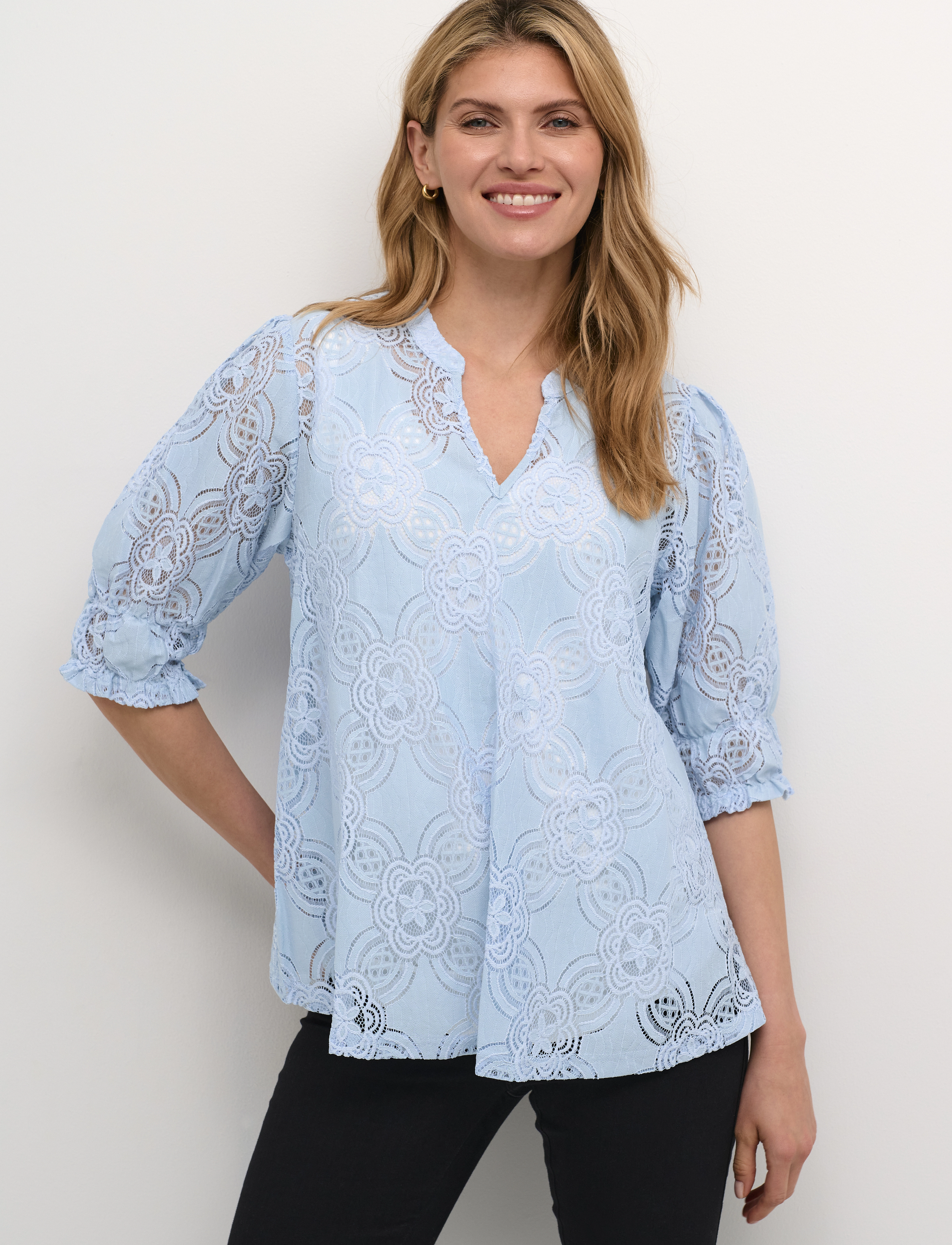 Culture CUolu SS Blouse - Bluser - CASHMERE BLUE / blue