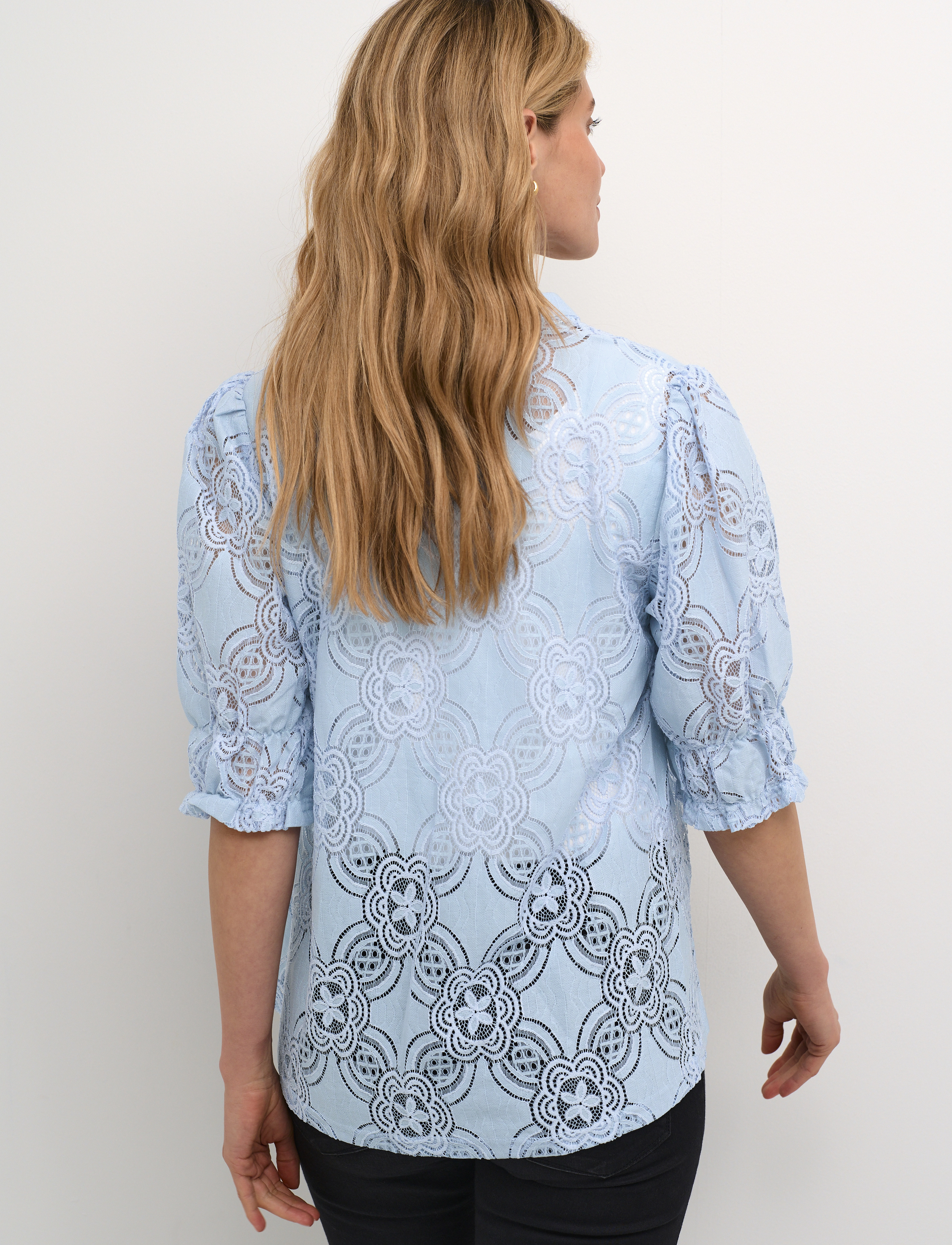 Culture - CUolu SS Blouse - kortærmede bluser - cashmere blue - 3