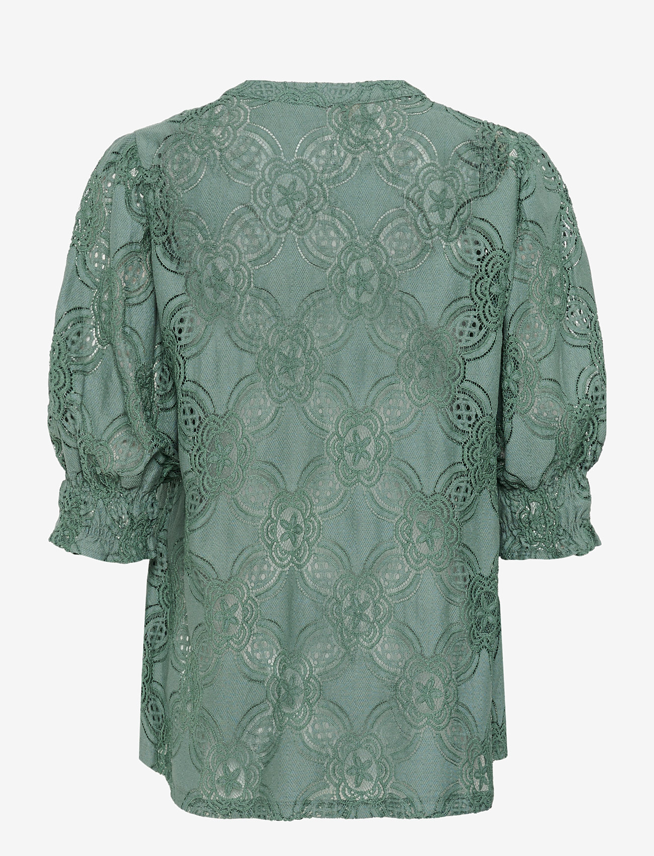 Culture - CUolu SS Blouse - kortærmede bluser - green milieu - 2