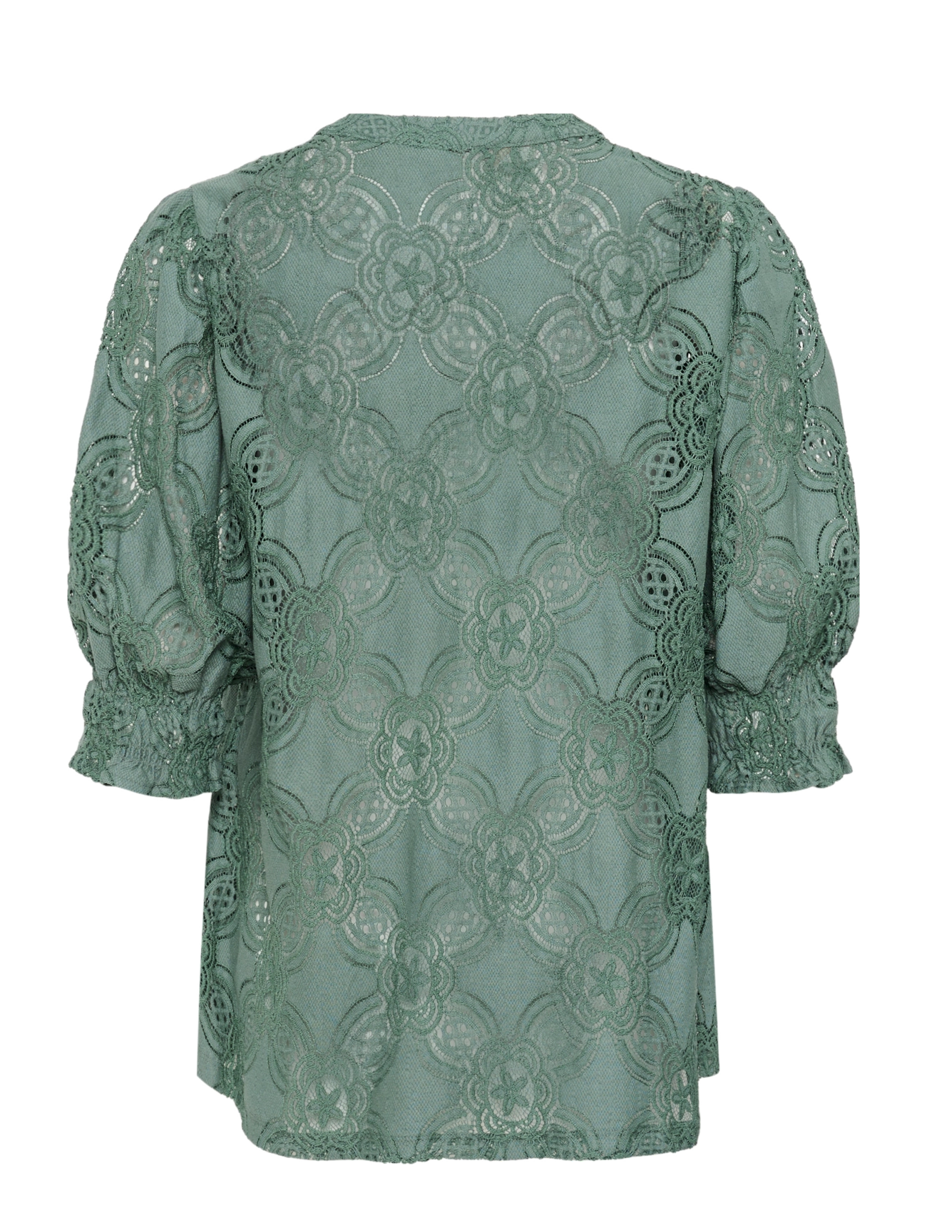 Culture - CUolu SS Blouse - lyhythihaiset puserot - green milieu - 2