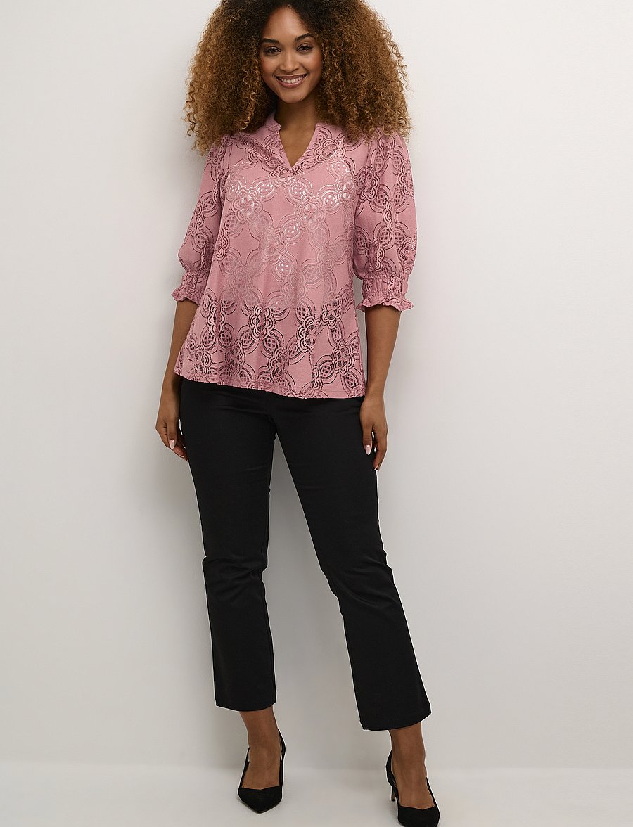 Culture - CUolu SS Blouse - kortærmede bluser - old rose - 3