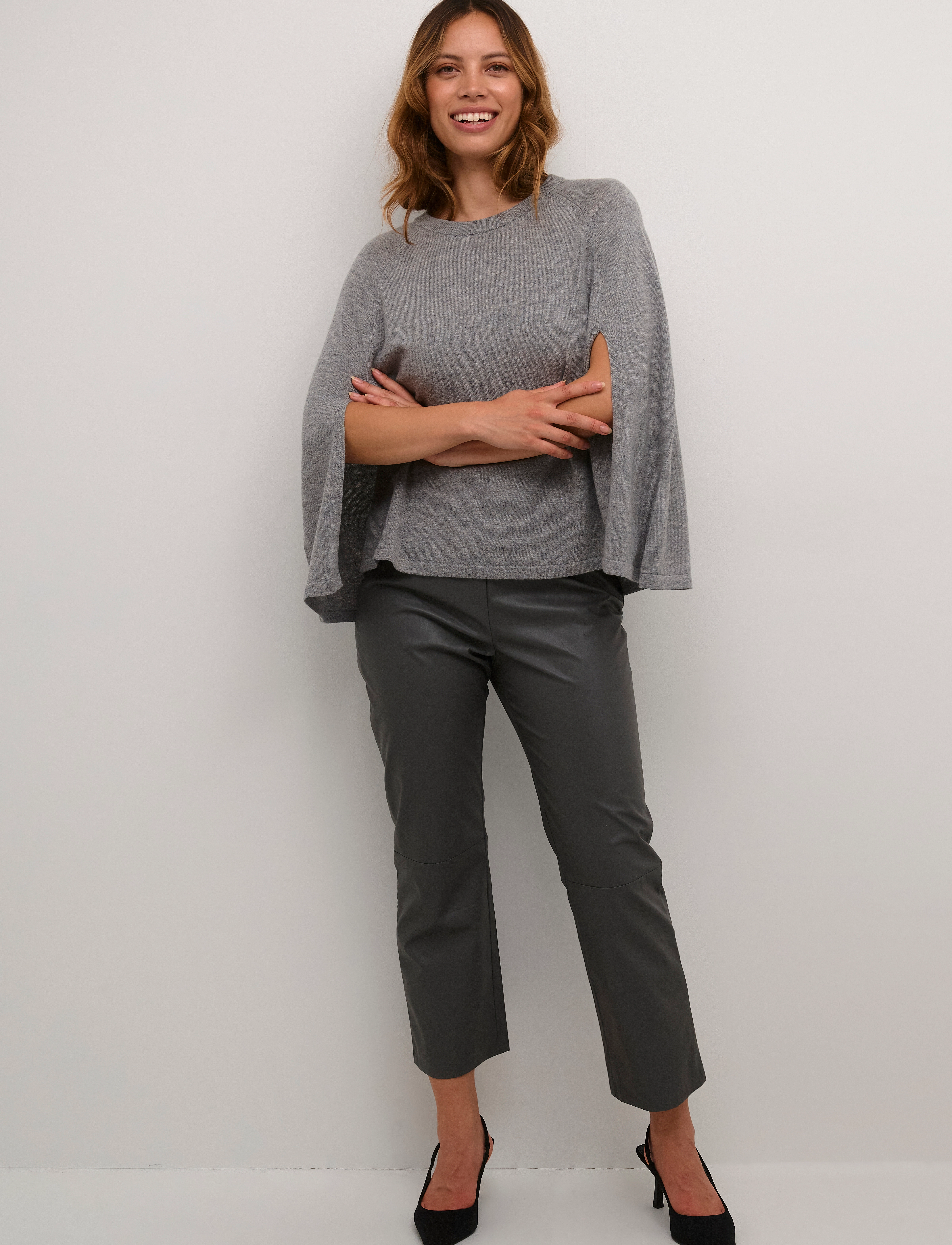 Culture - CUallida Poncho - grey melange - 3