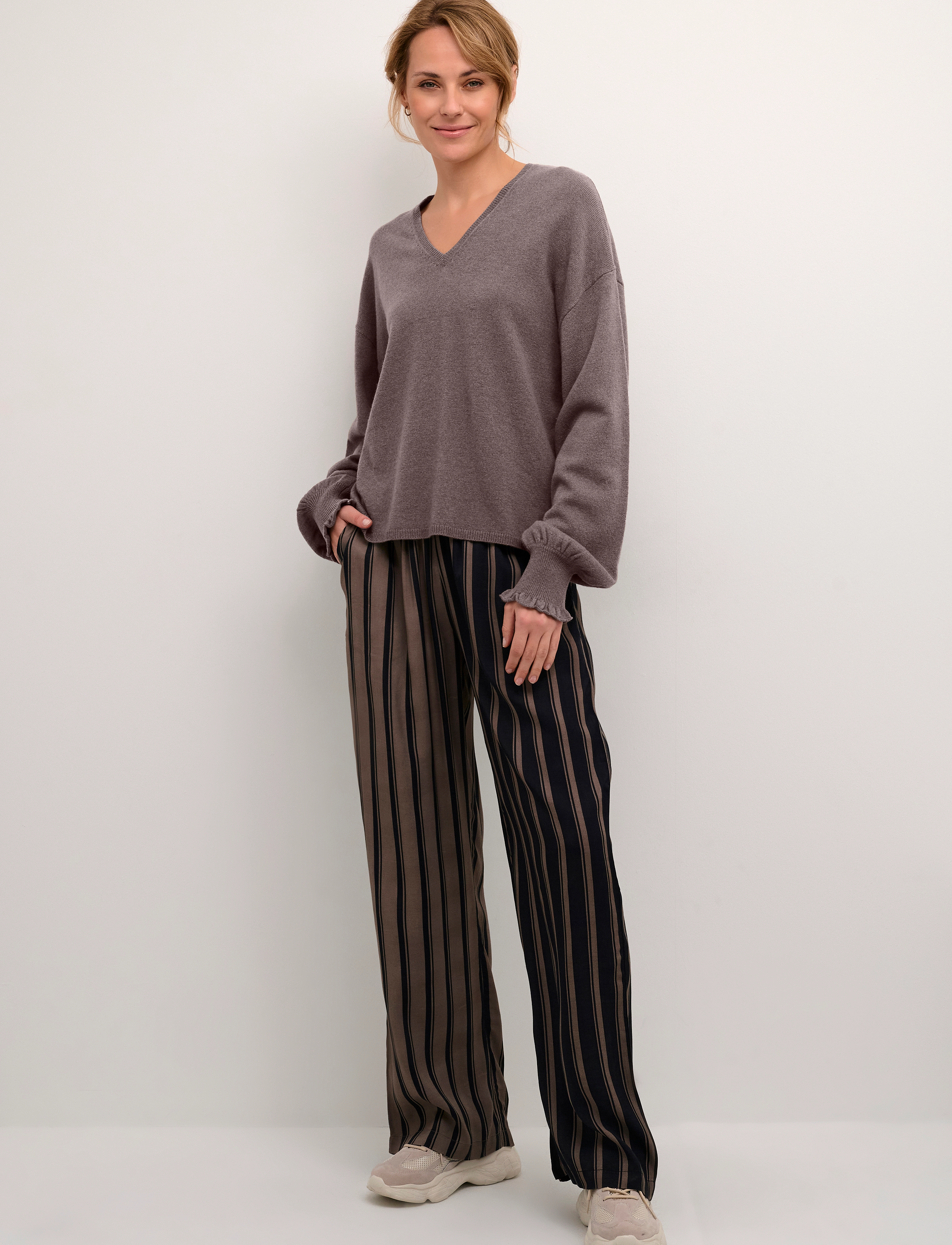 Culture - CUallida V-neck Pullover - falcon melange - 3