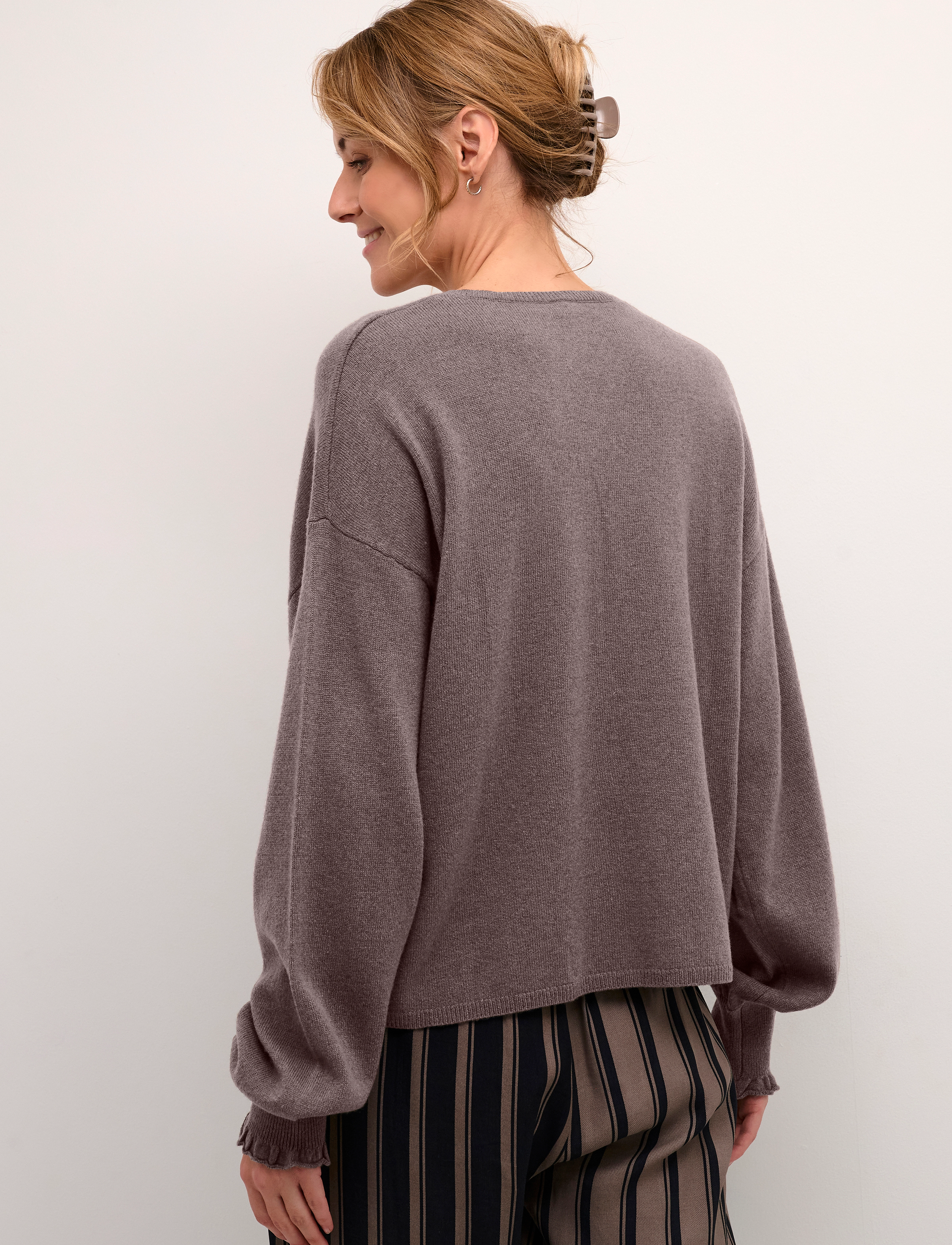 Culture - CUallida V-neck Pullover - falcon melange - 4
