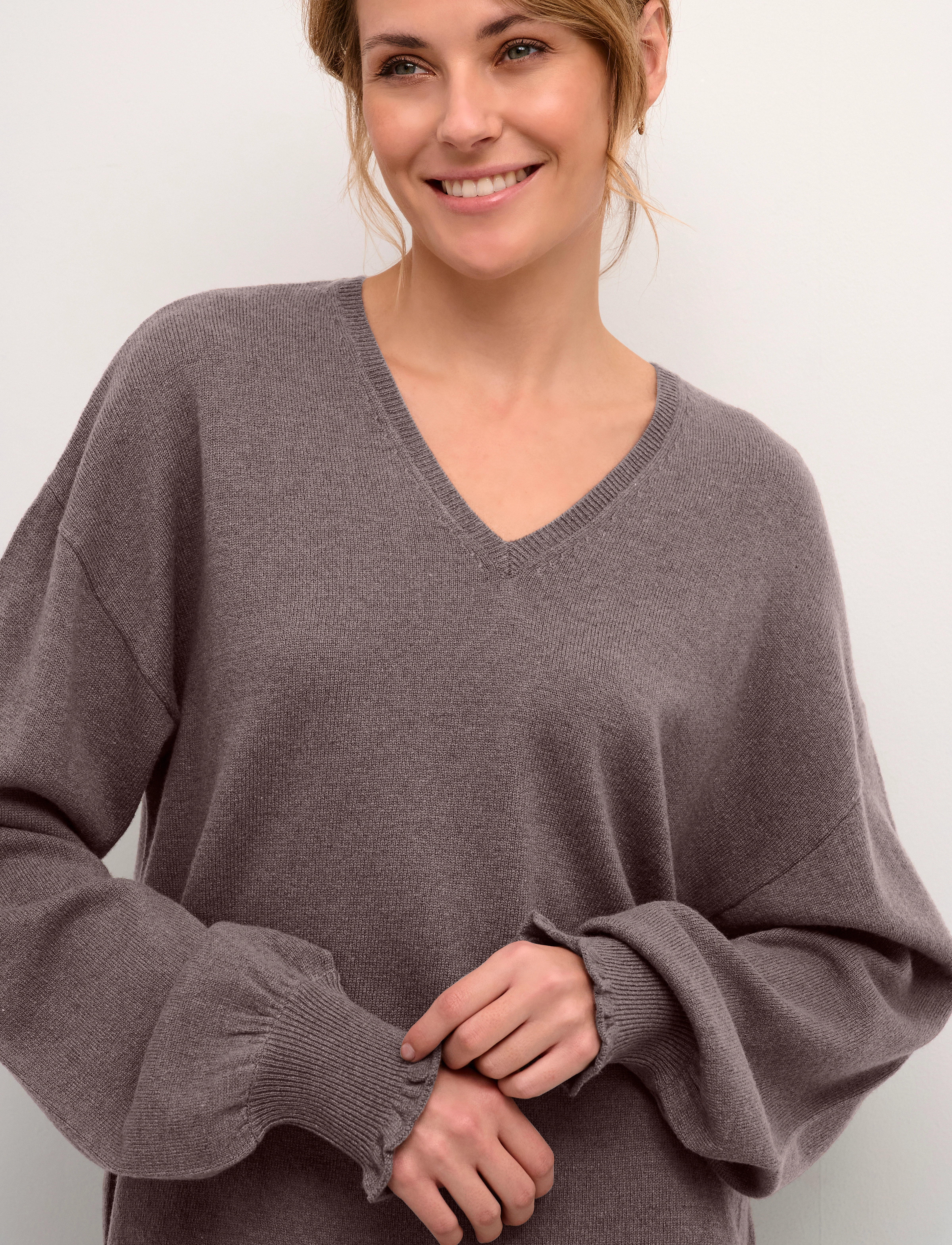 Culture - CUallida V-neck Pullover - falcon melange - 5