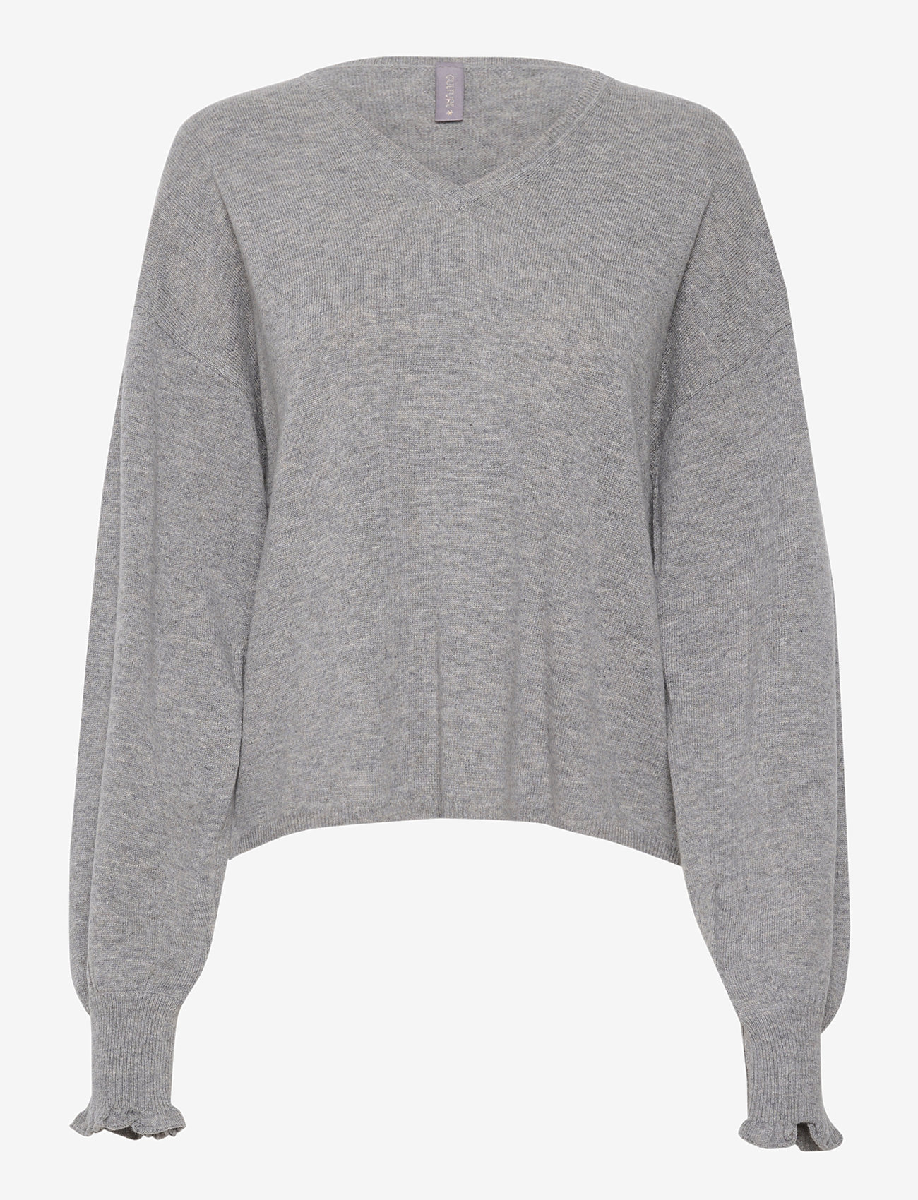Culture - CUallida V-neck Pullover - grey melange - 0